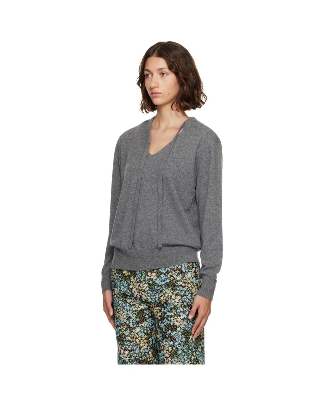 Dries Van Noten Gray Cashmere Sweater
