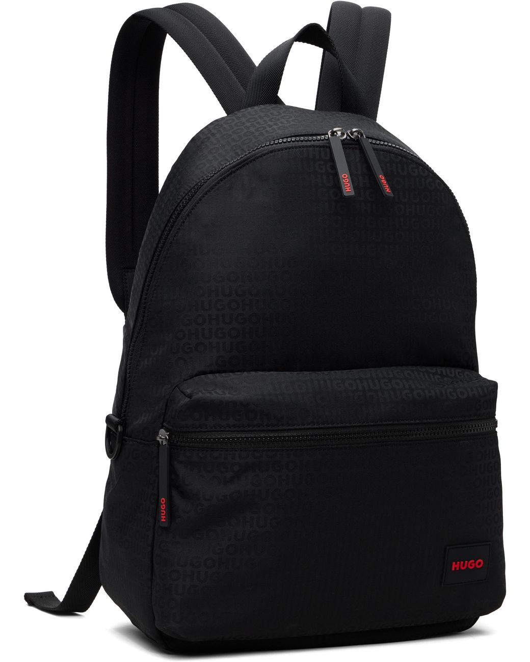 HUGO Logo Patch Backpack in Black for Men | Lyst UK