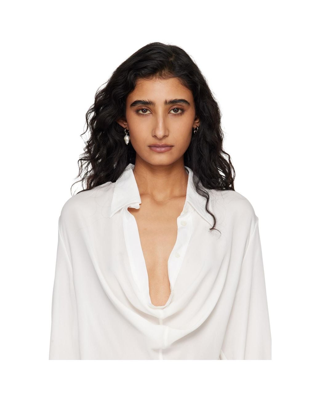 Justine Clenquet White Laurie Earrings