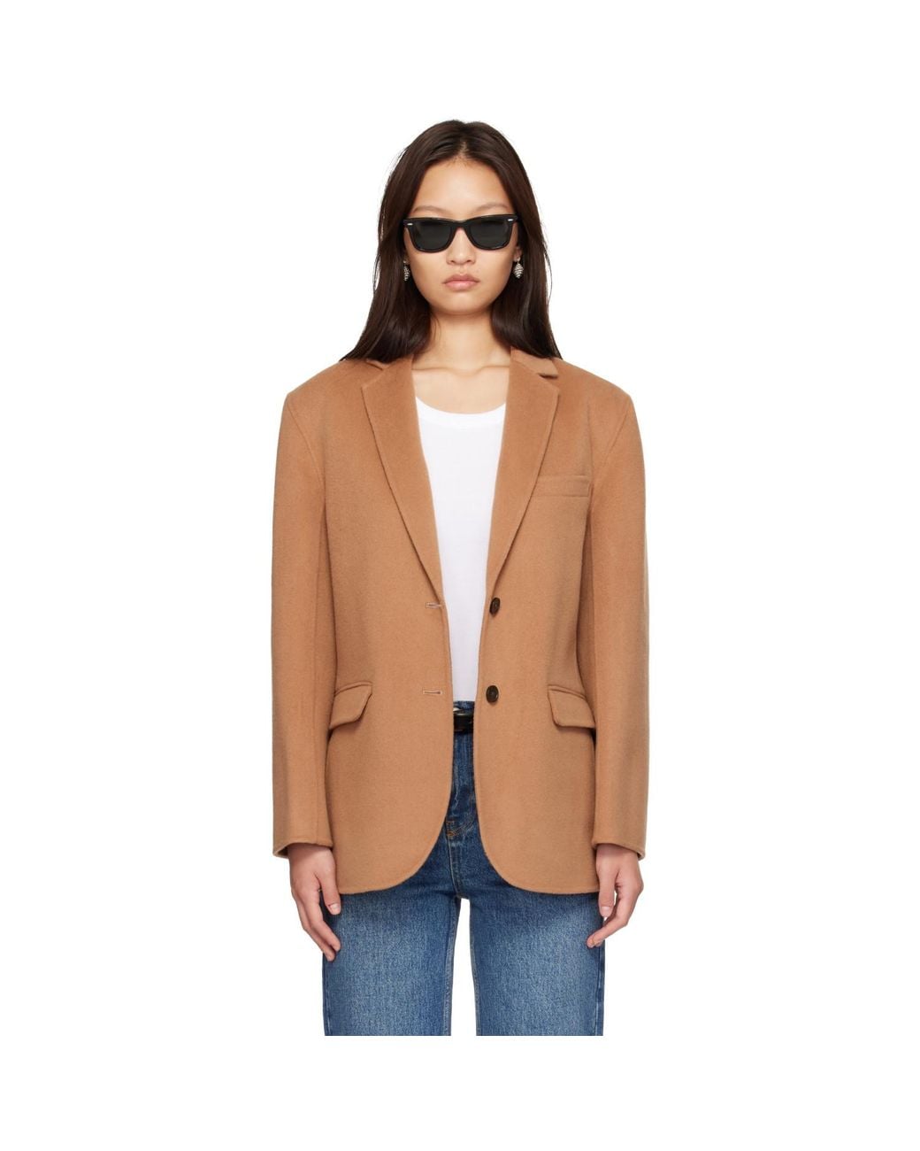 Anine Bing Brown Tan Quinn Blazer