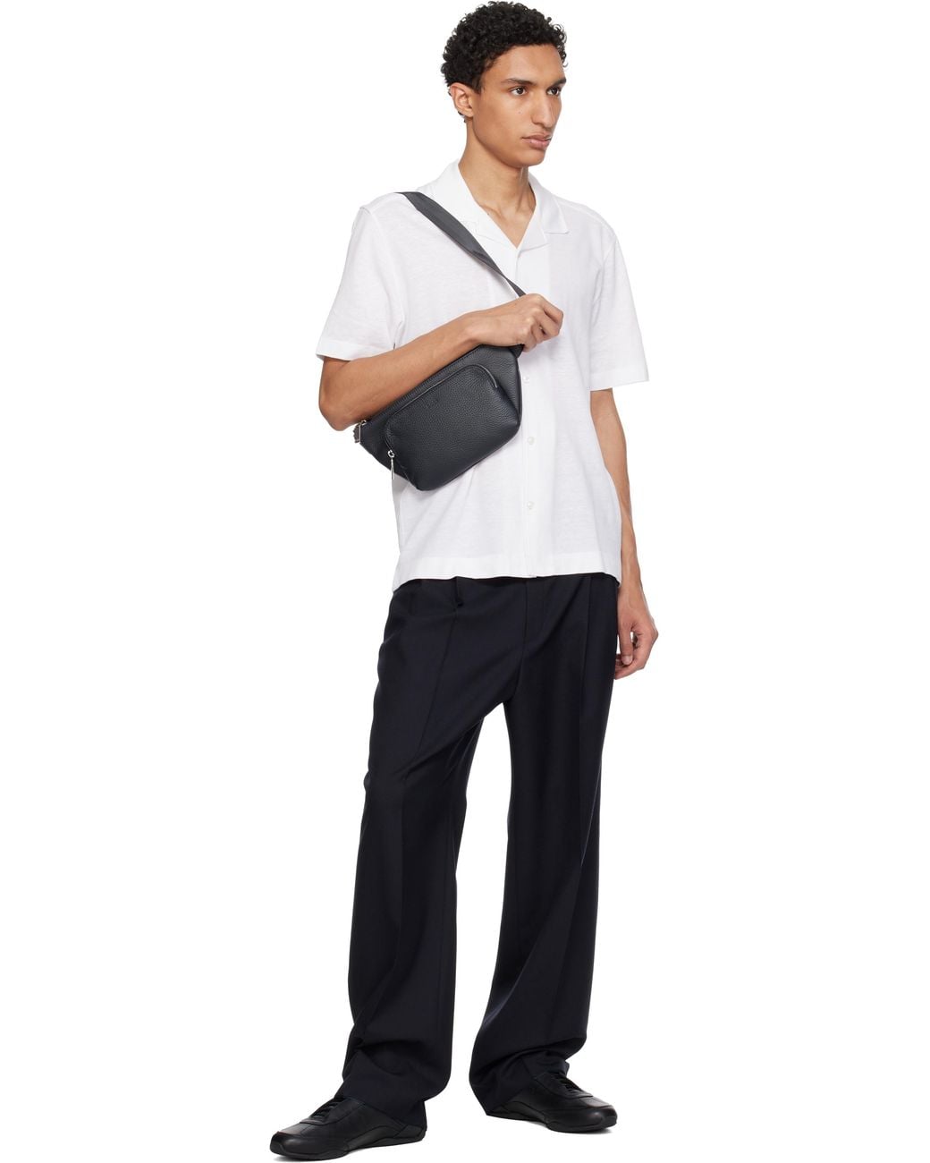 Boss Black Logo Detail Leather Sneakers for men