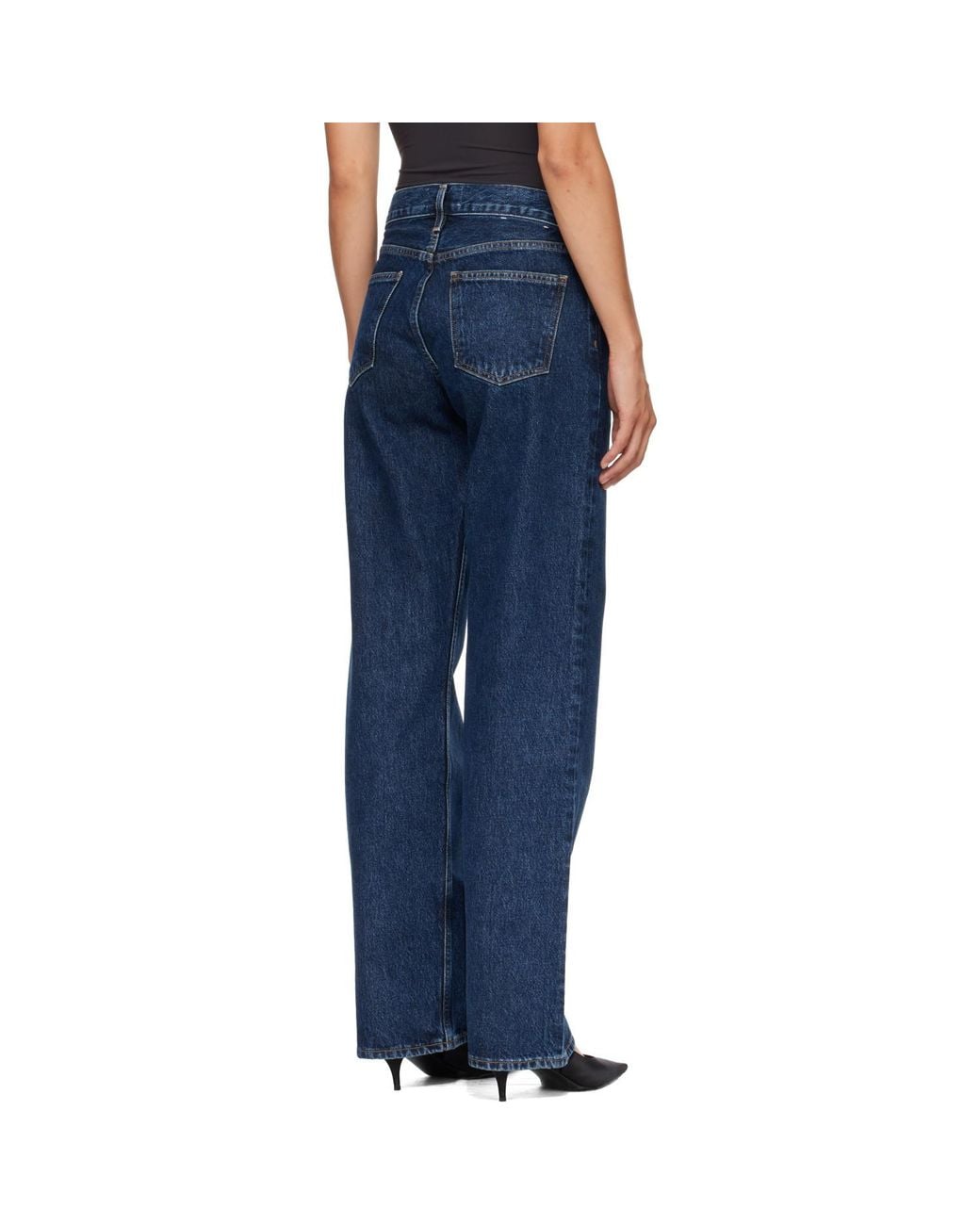 Agolde Blue Low Rise Loose Jeans