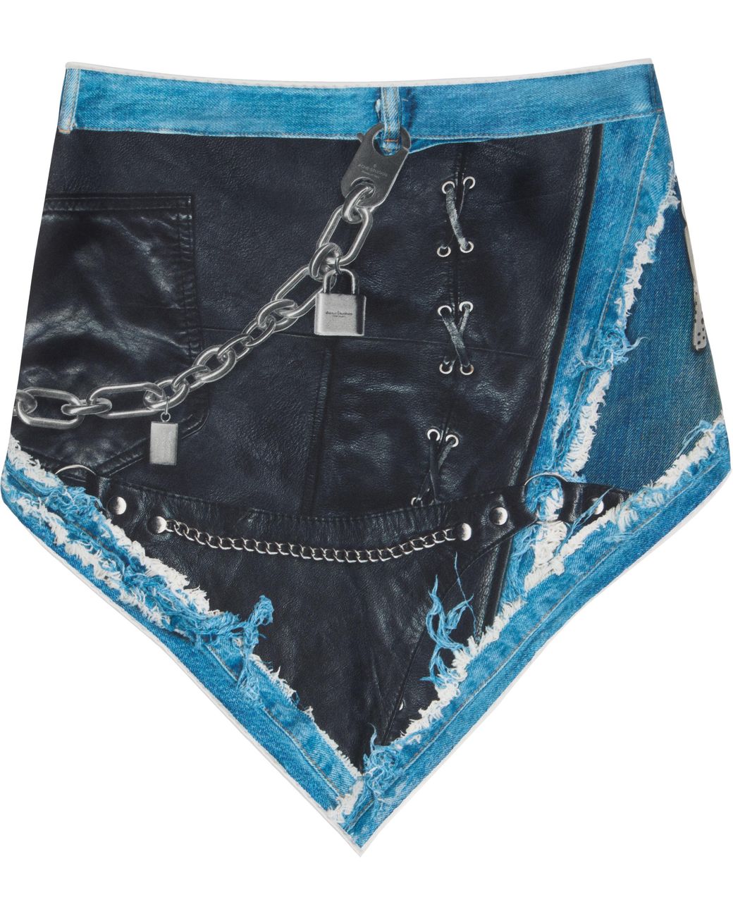 Acne Blue Printed Silk Scarf