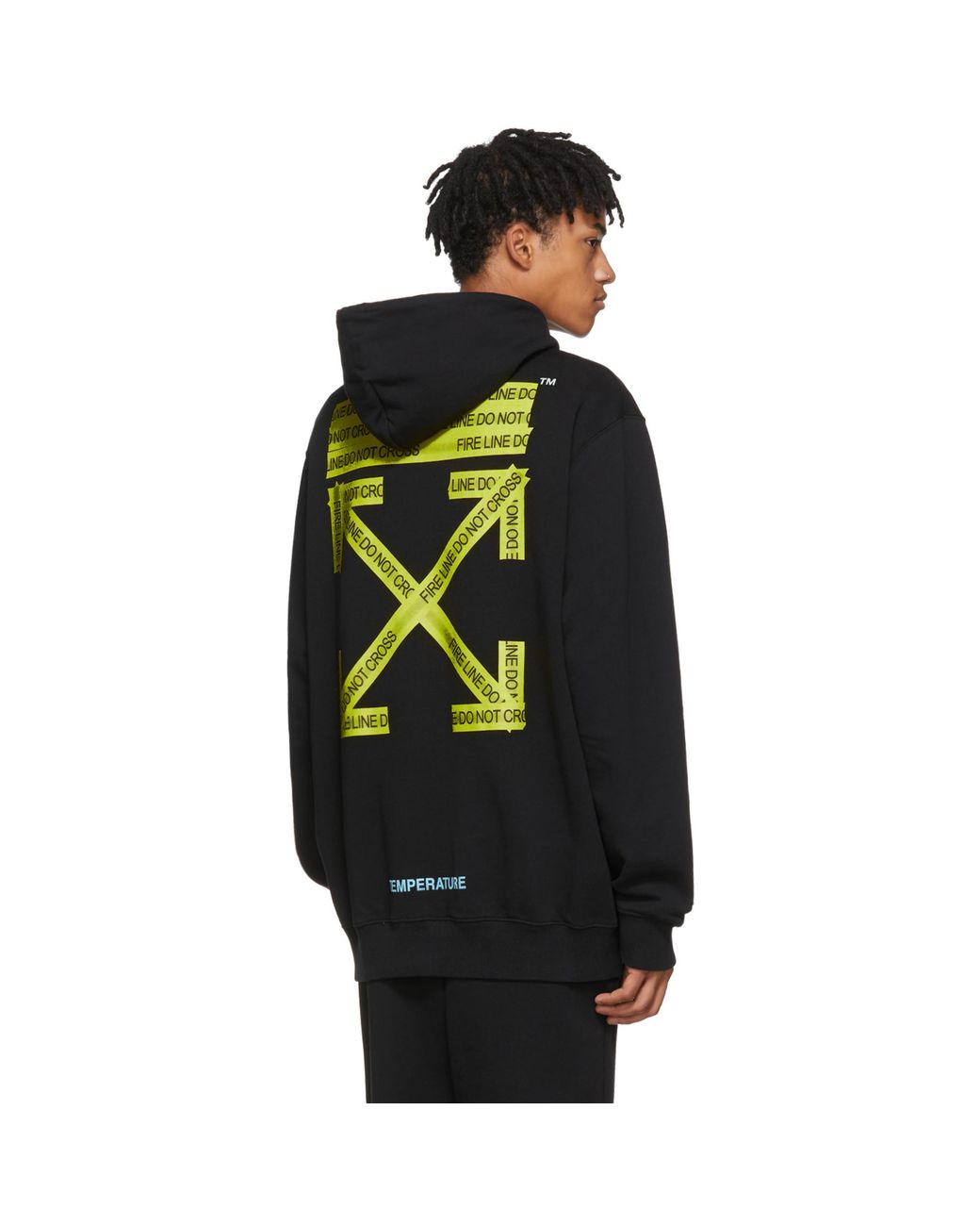 Off-White c/o Virgil Abloh Black Firetape Hoodie for Men | Lyst Australia