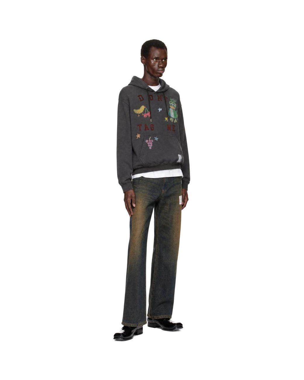 Maison Mihara Yasuhiro Black Kids Doodle Printed Hoodie for men