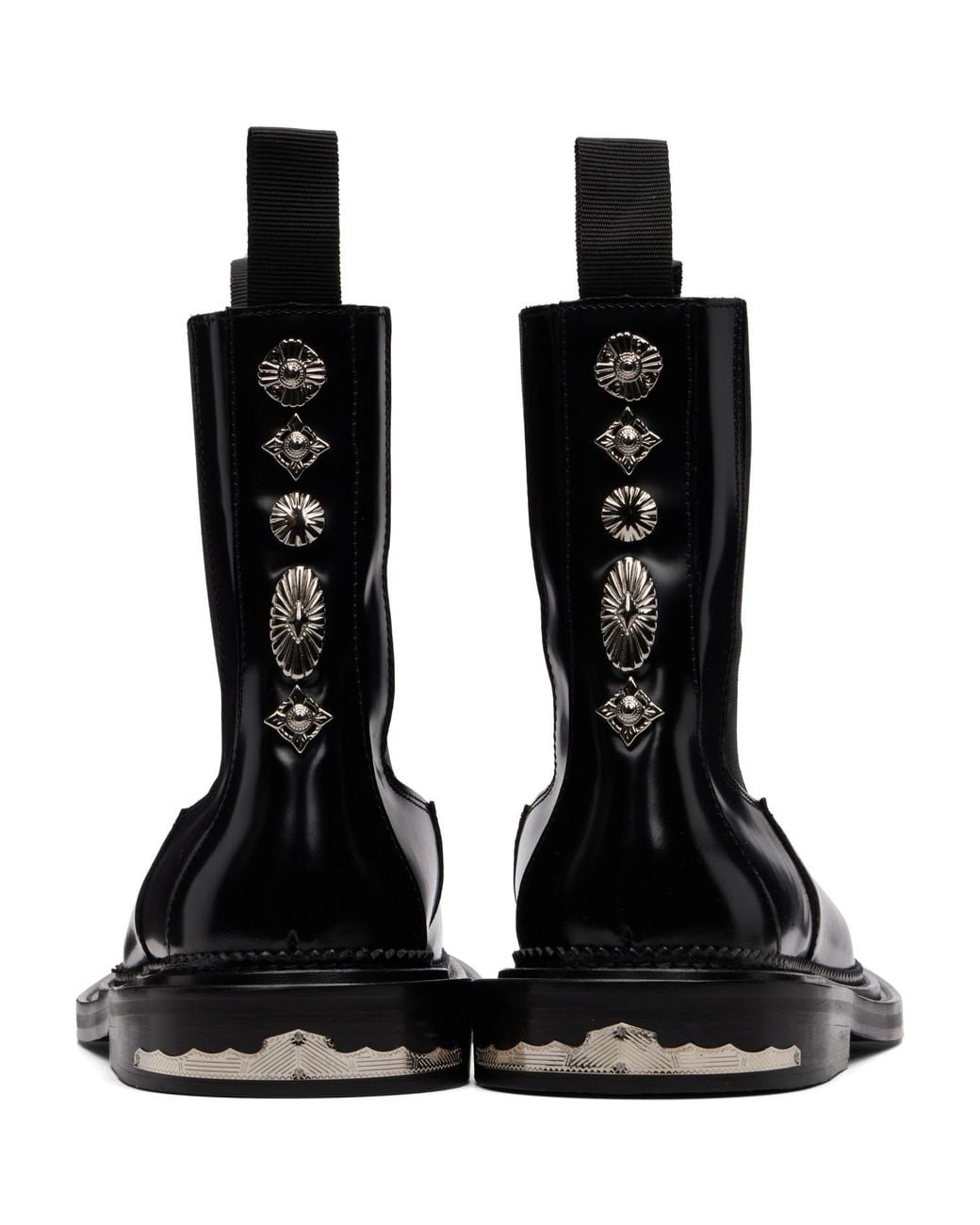 Toga Virilis Black Leather Chelsea Boots for men