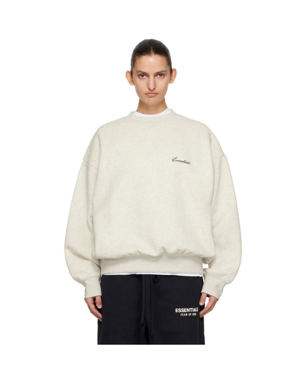 Fear Of God Natural Off- Classic Crewneck Sweatshirt