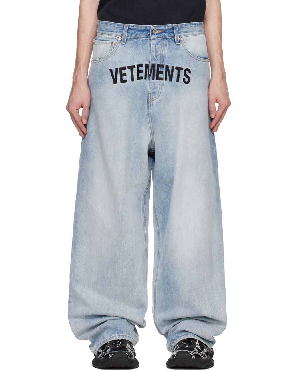 パンツ VETEMENTS Logo Baggy Jeans 28 vetements-LIGHT-BLUE-