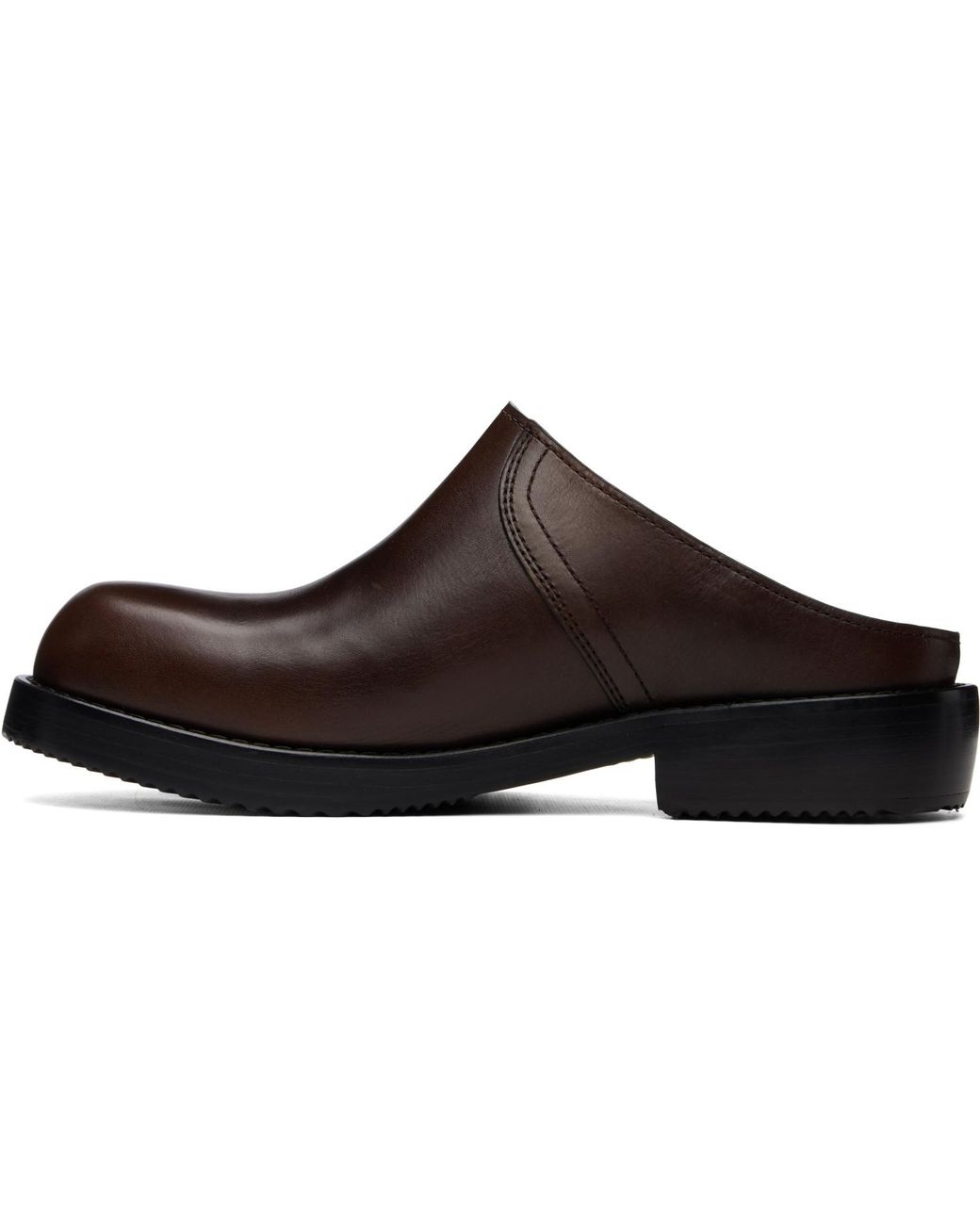 Dries Van Noten Brown Leather Clog Loafers for men