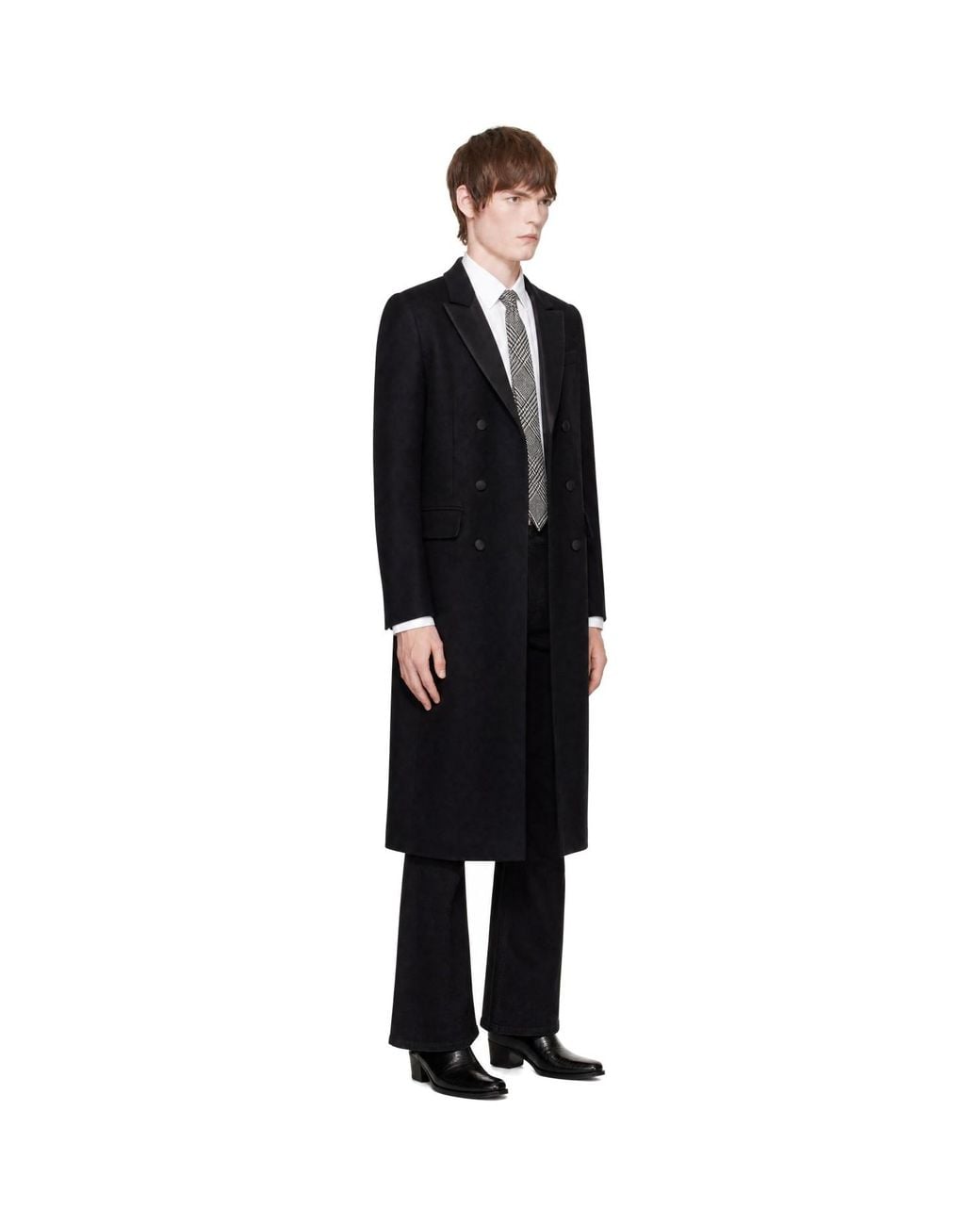 Ernest W. Baker Black Double Breasted Coat for men