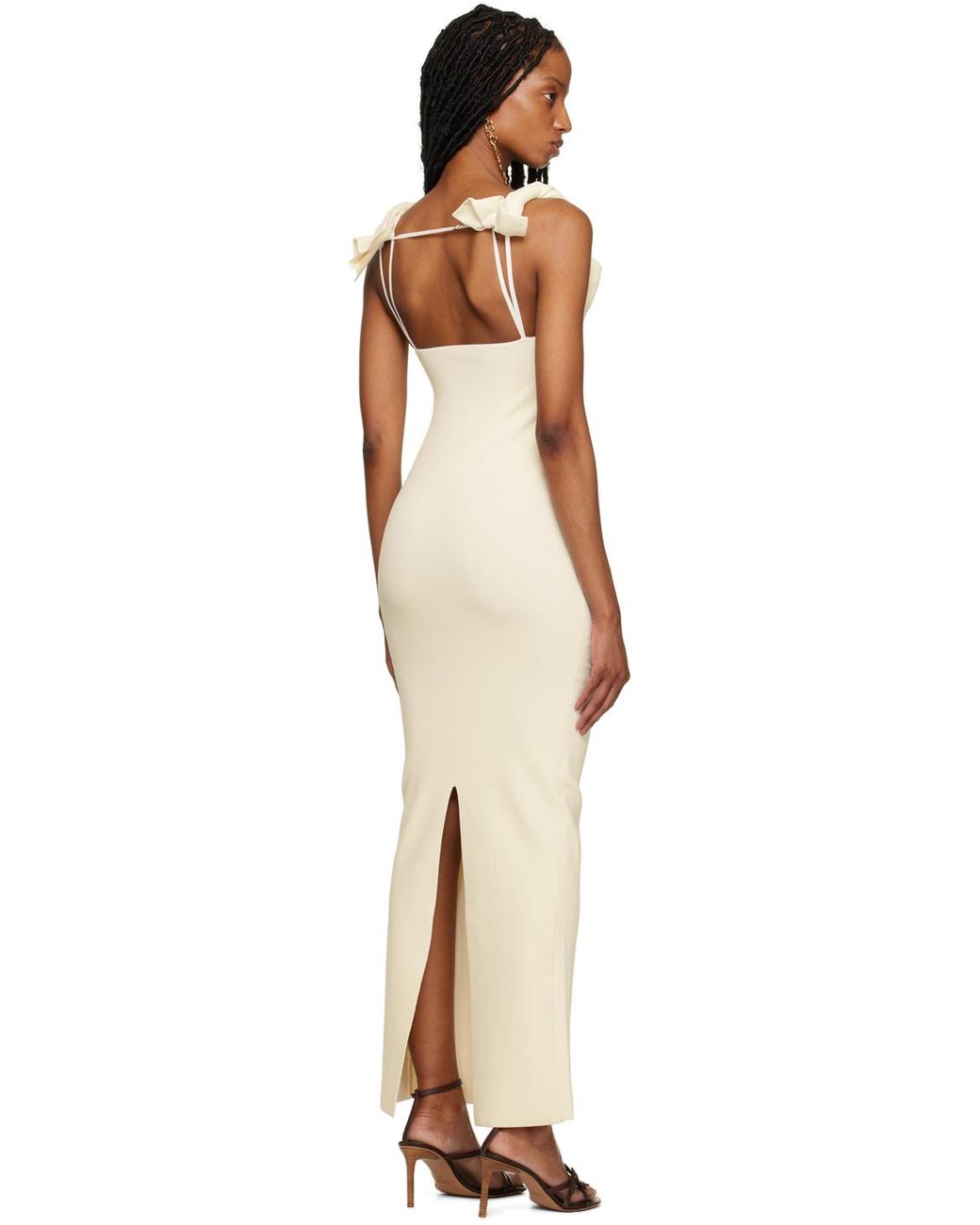 lace up floral maxi dress Madara Lace-Up Back Maxi Dress Floral Yellow