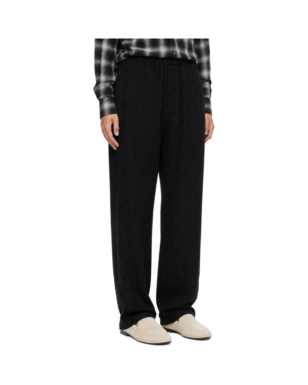 Ssstein Black Fleece Twist Trousers