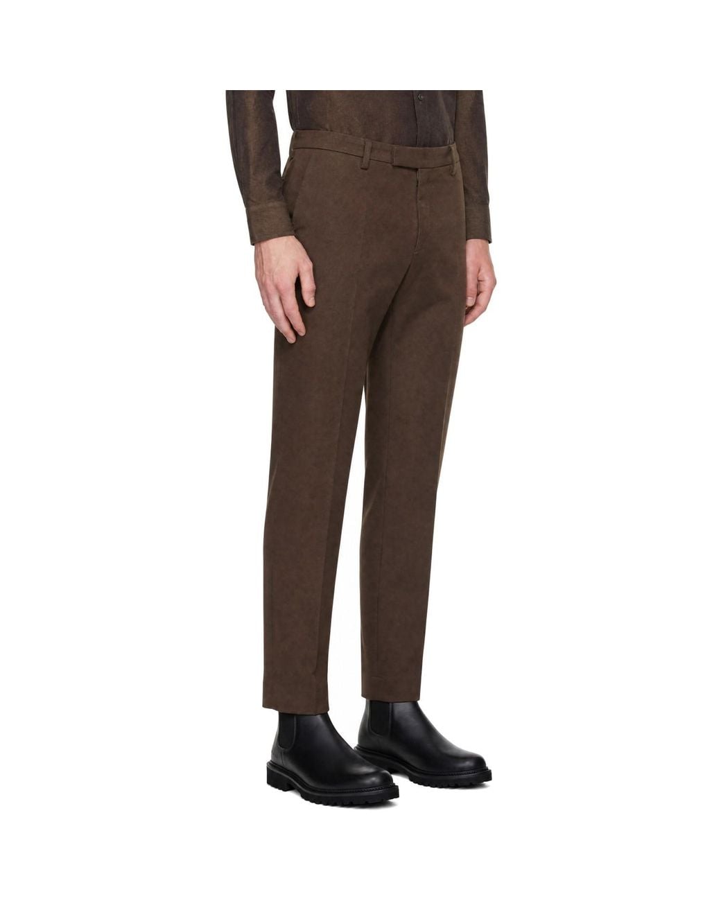 Sunspel Brown Moleskin Regular Fit Trousers for men
