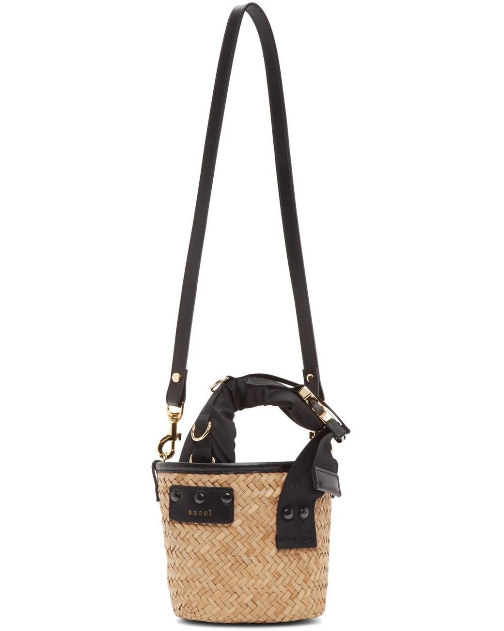 Sacai Woven Micro Hybrid Marche Bag in Natural | Lyst