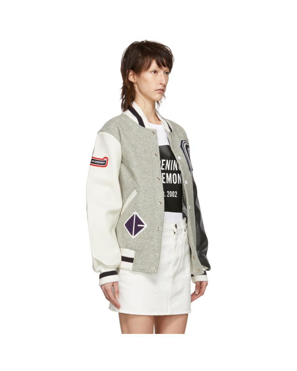 Opening Ceremony Grey Oc Varsity Jacket 