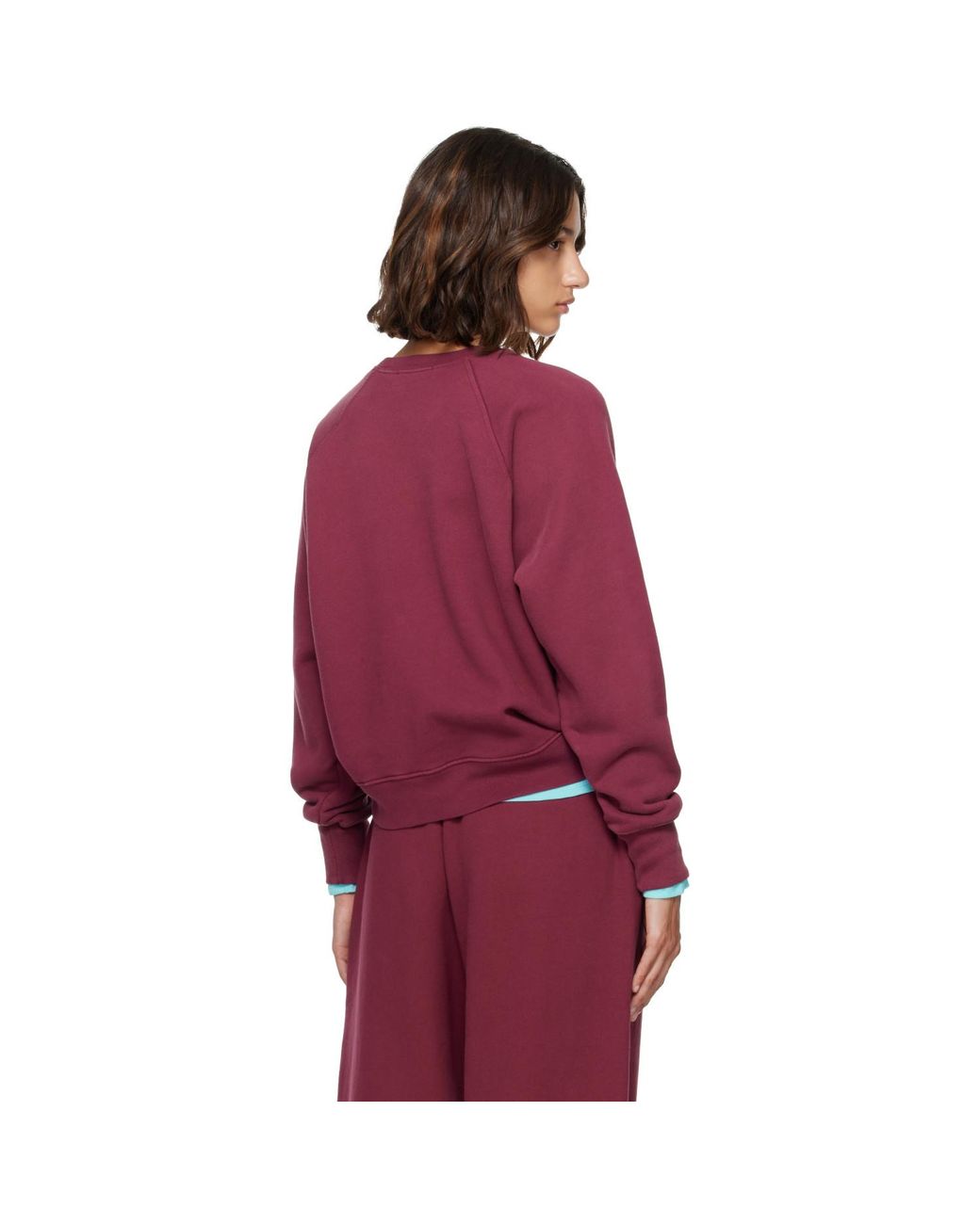 Willy Chavarria Red Burgundy 'Community Center' Raglan Sweatshirt