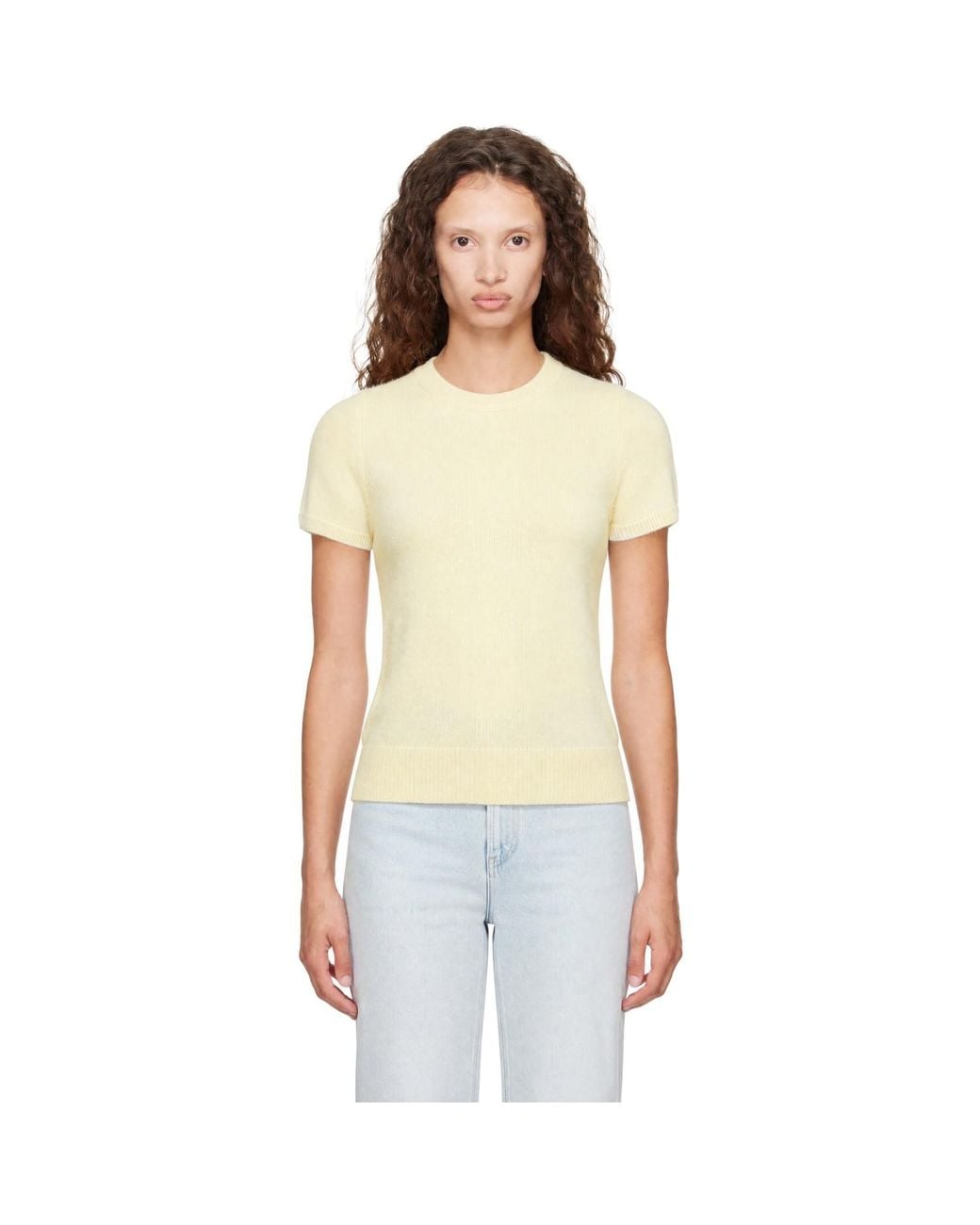 DUNST White Half Sleeve Knit Top