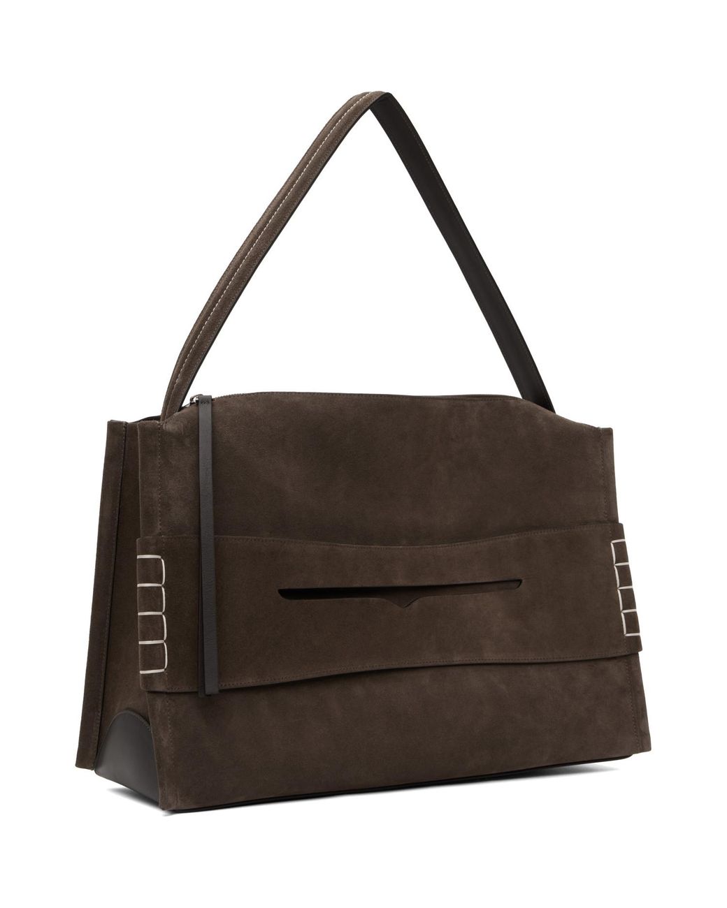 J.W. Anderson Brown Large Loafer Suede Bag