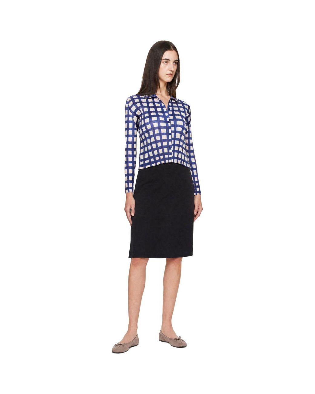 Pleats Please Issey Miyake Blue Basket Shirt