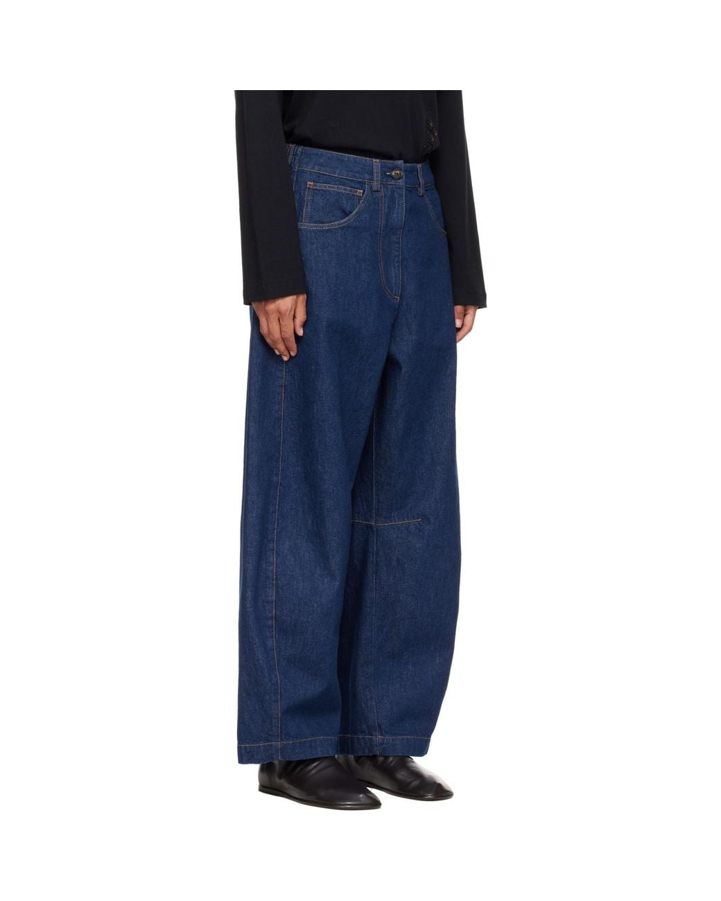 Cordera Blue Curved Baggy Jeans