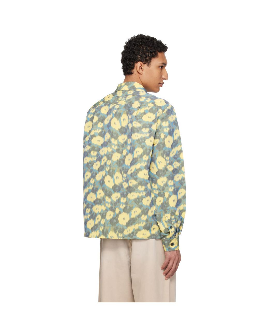 Marni Multicolor Linen Blend Blurry Floral Print Shirt for men