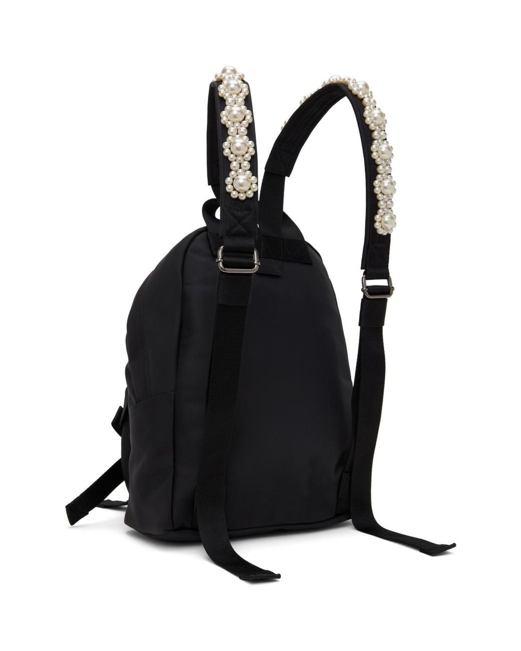 Simone Rocha Black Beaded Utility Bow Backpack