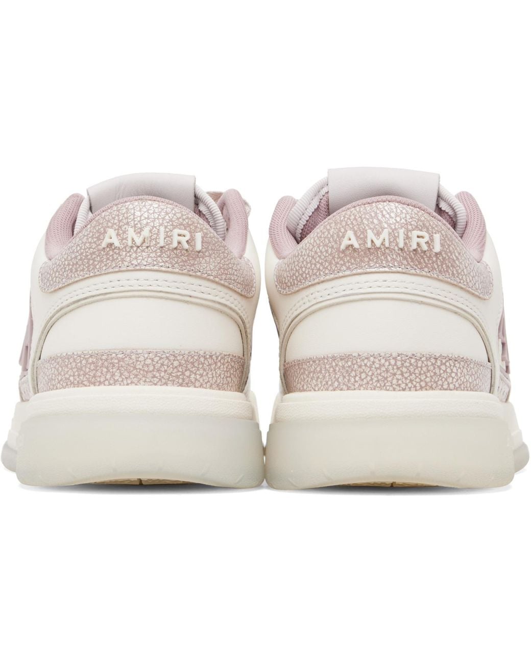 Amiri White Off- Pebbled Classic Low Sneakers