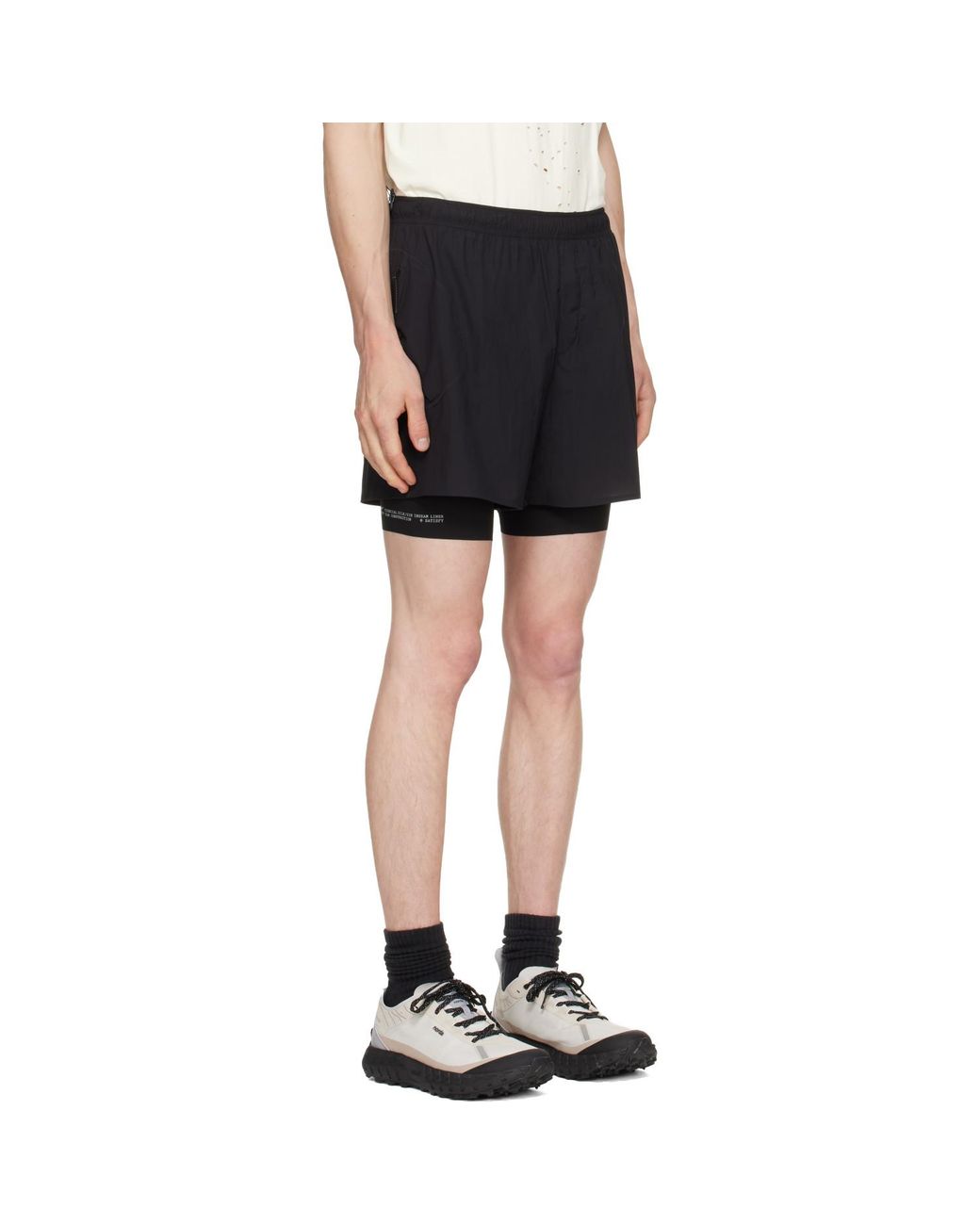 Satisfy Black Rippy Cordura 5 Trail Shorts for men