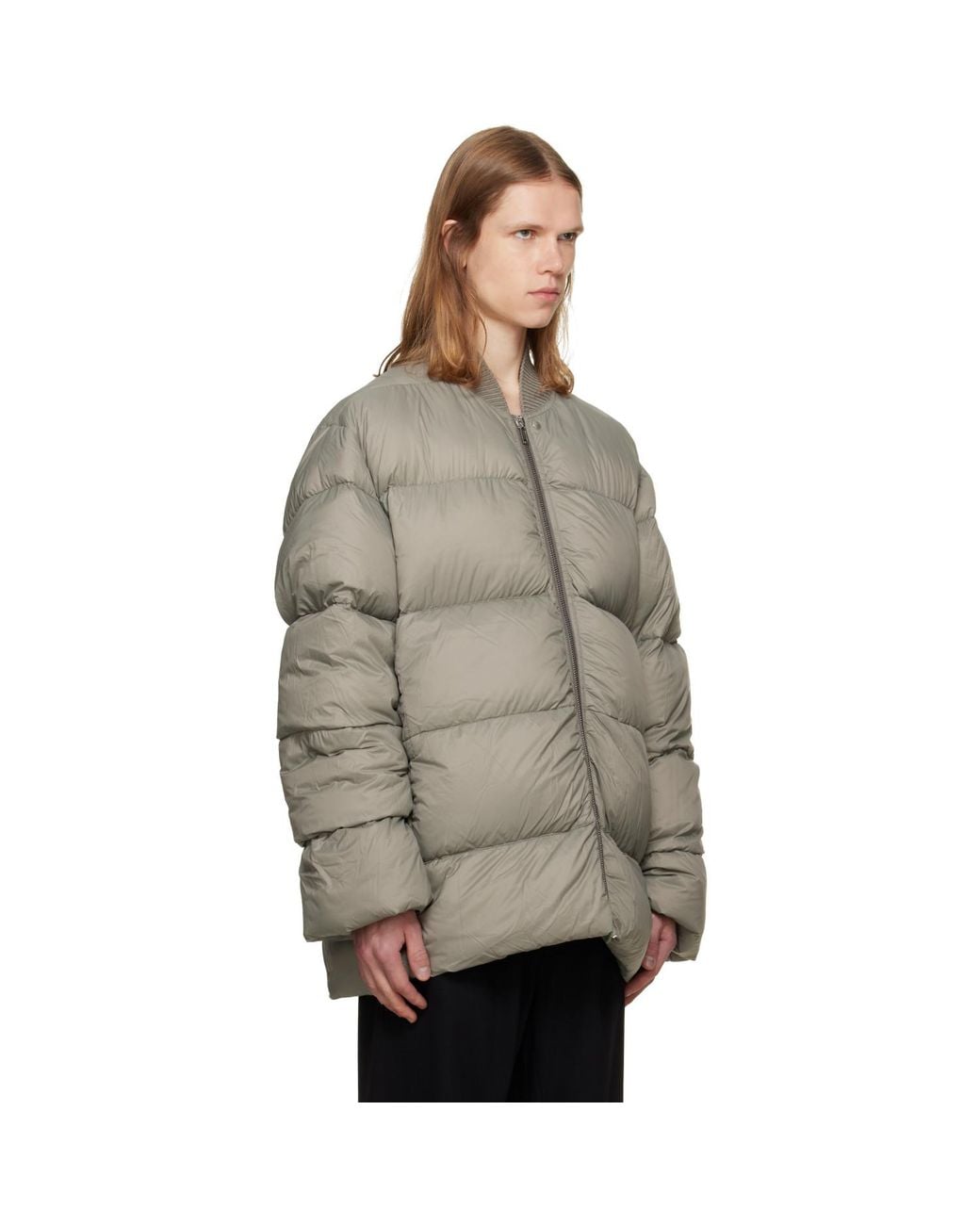Rick Owens Gray Tower Classic Down Flight Jacket for men