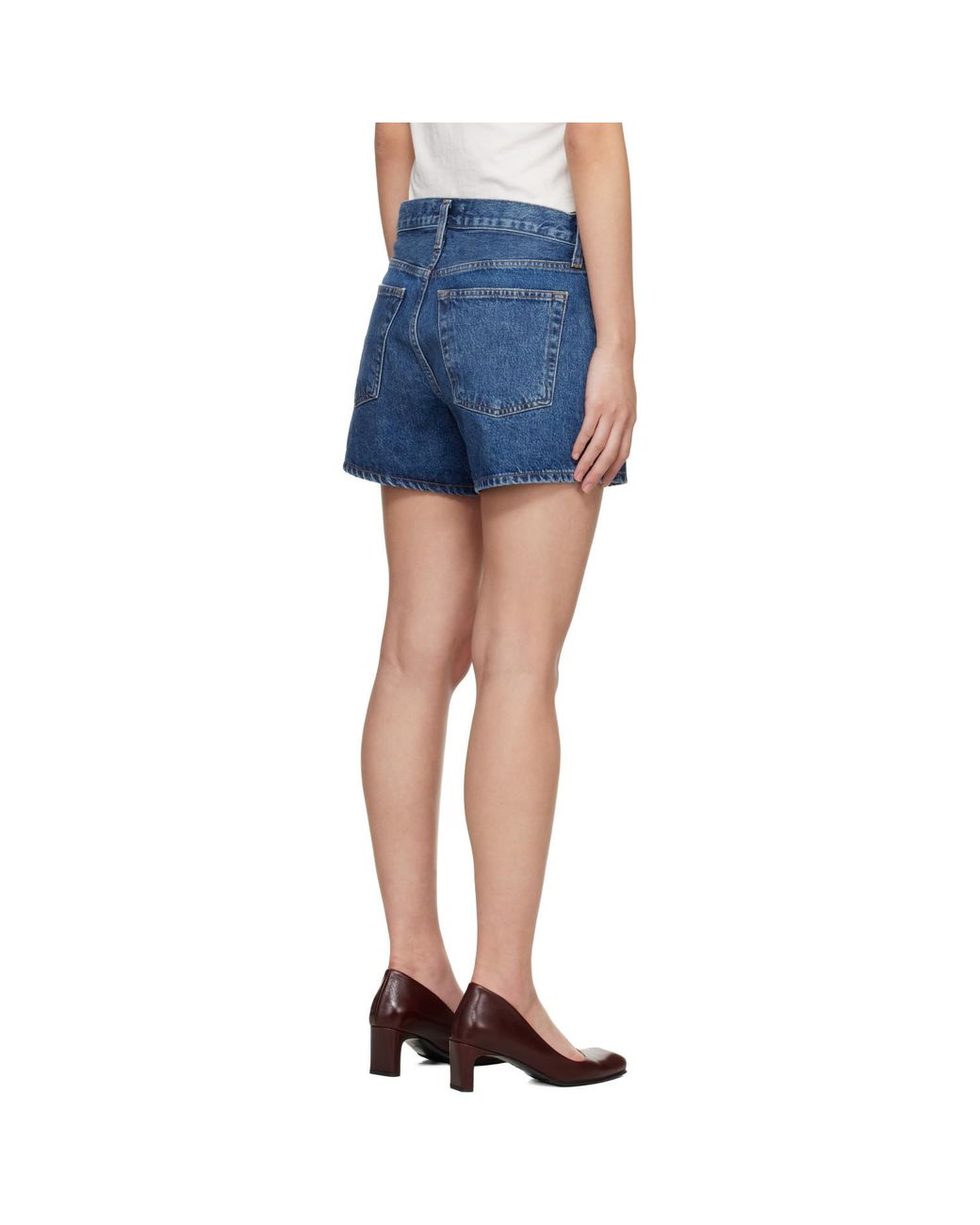 Agolde Blue Parker Long Denim Shorts