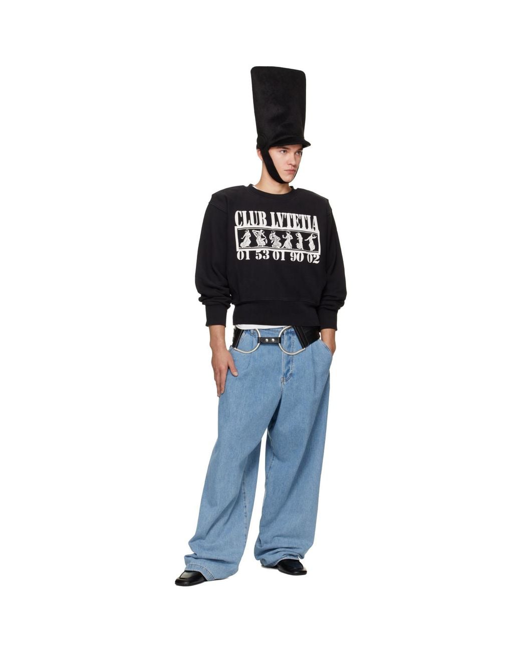 VAQUERA Black Shoulder Pad 'Club Lvtetia' Sweatshirt for men