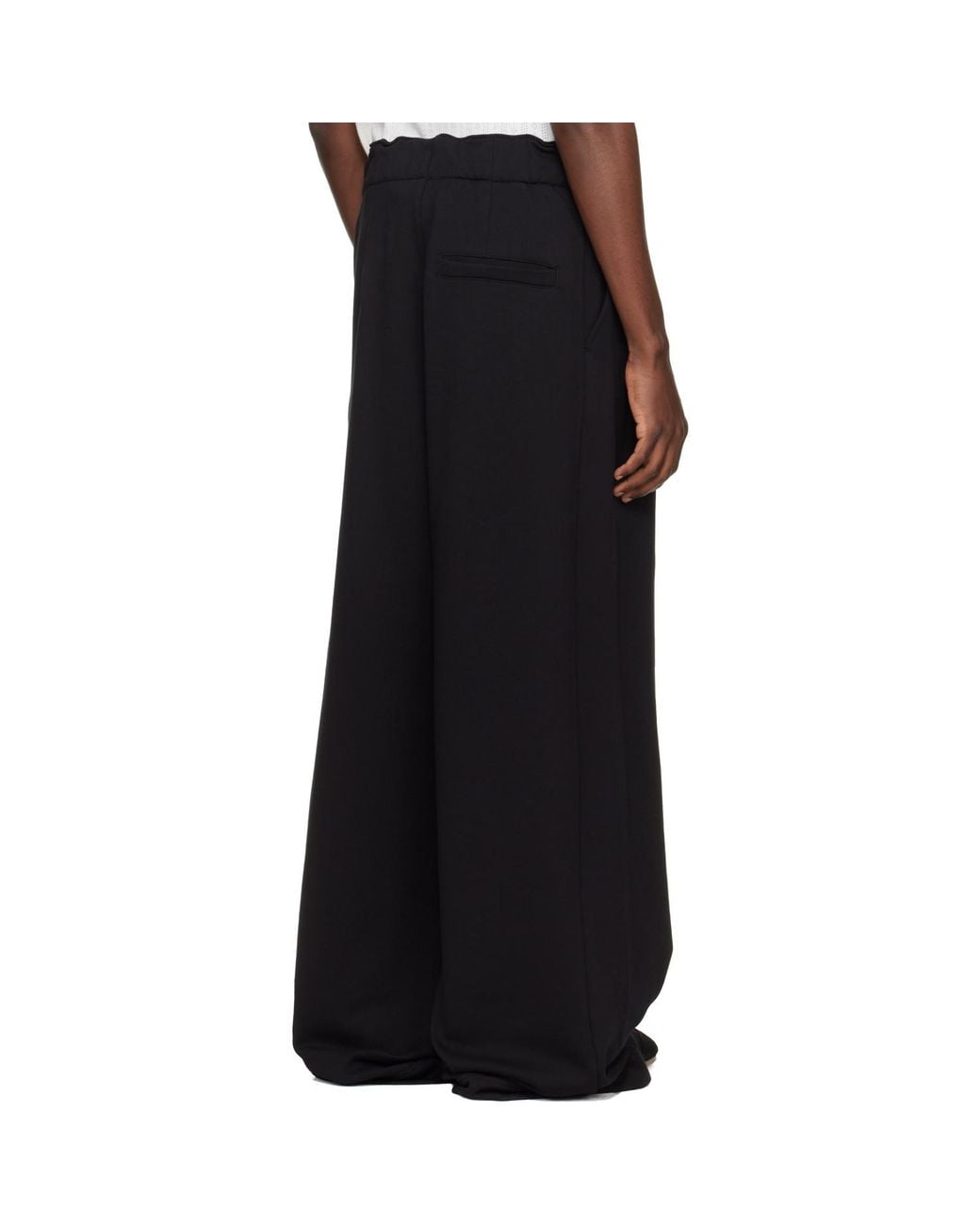 Dries Van Noten Black Pleated Sweatpants for men