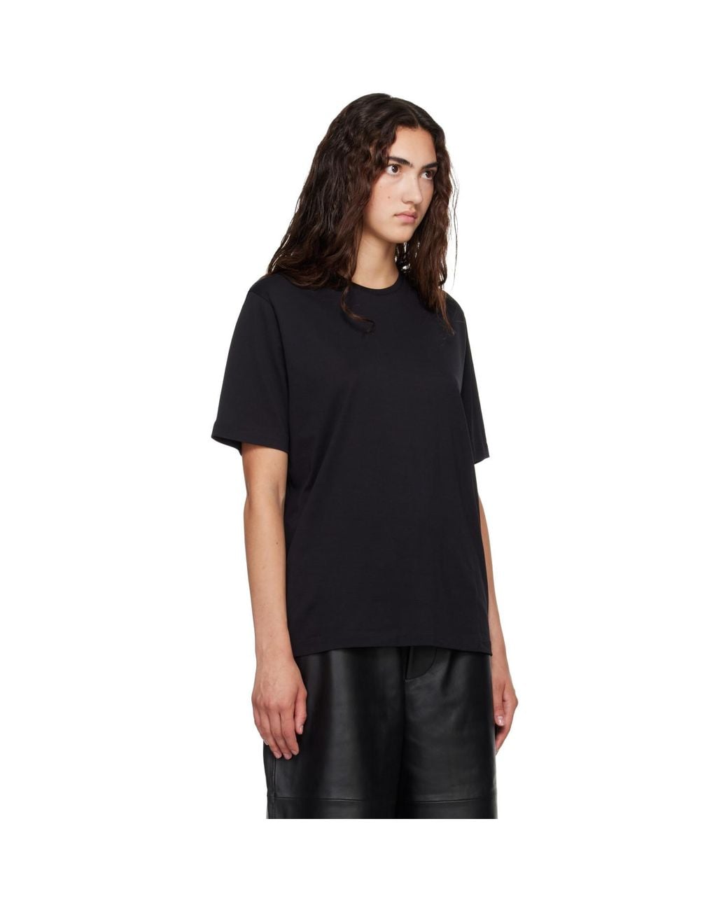 Frankie Shop Black Harper Soft Organic T-Shirt