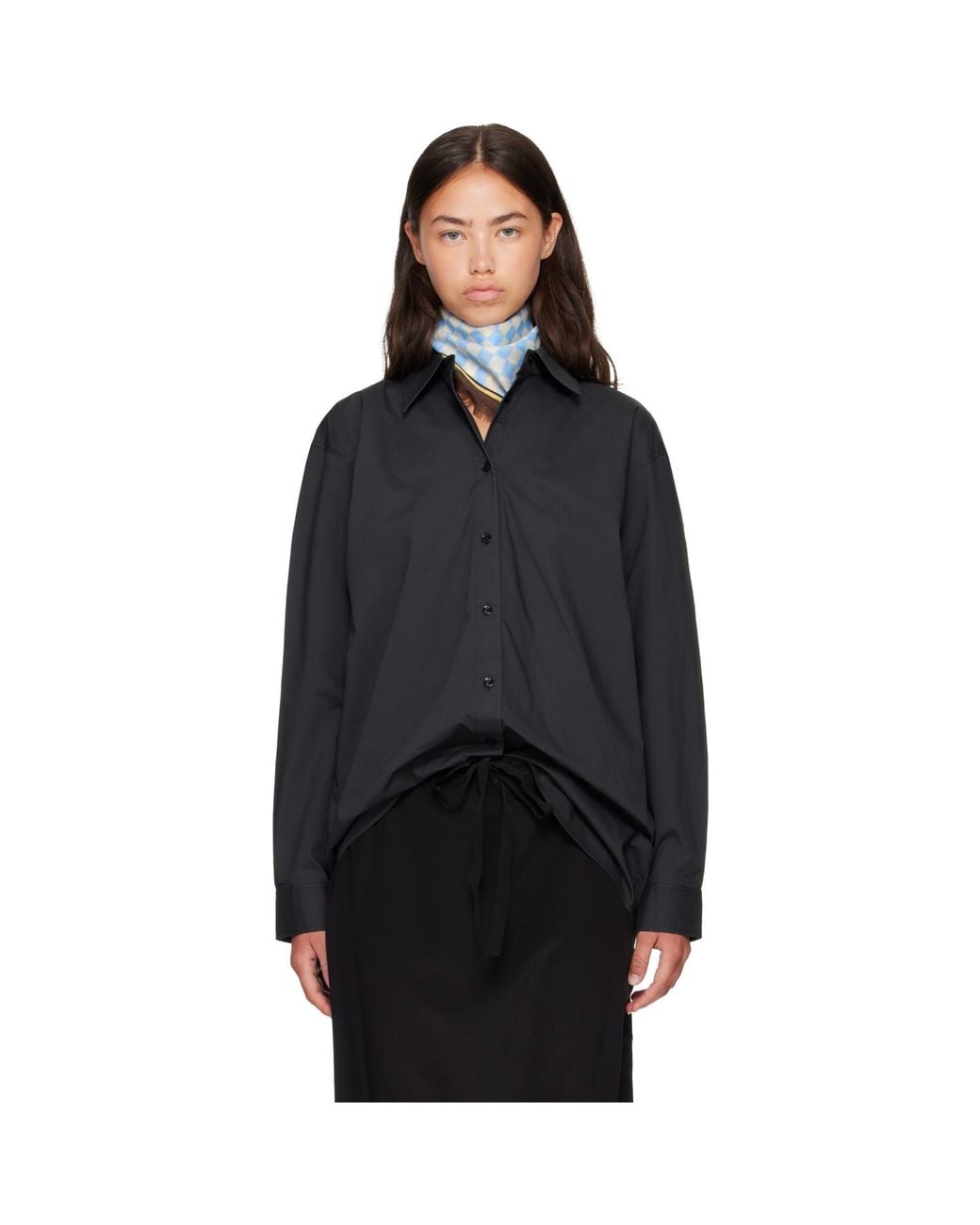 Totême Black Classic Tumbled Shirt