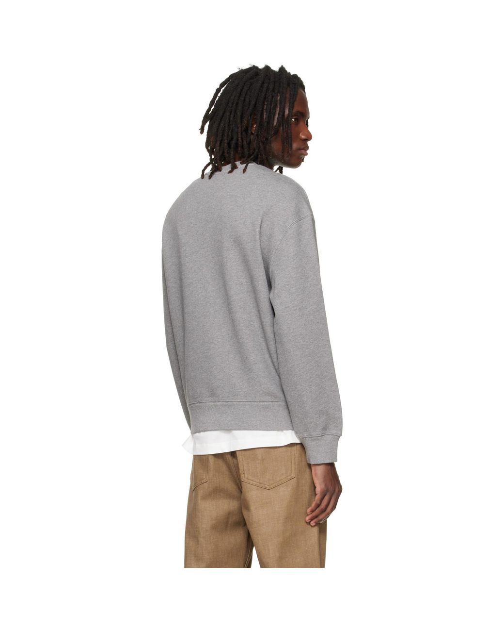 Maison Kitsuné Gray Handwriting Comfort Sweatshirt for men