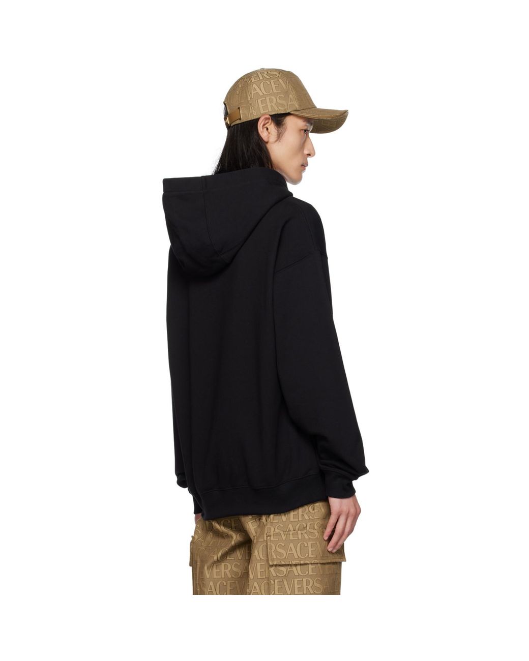 Versace Black Printed Hoodie for men