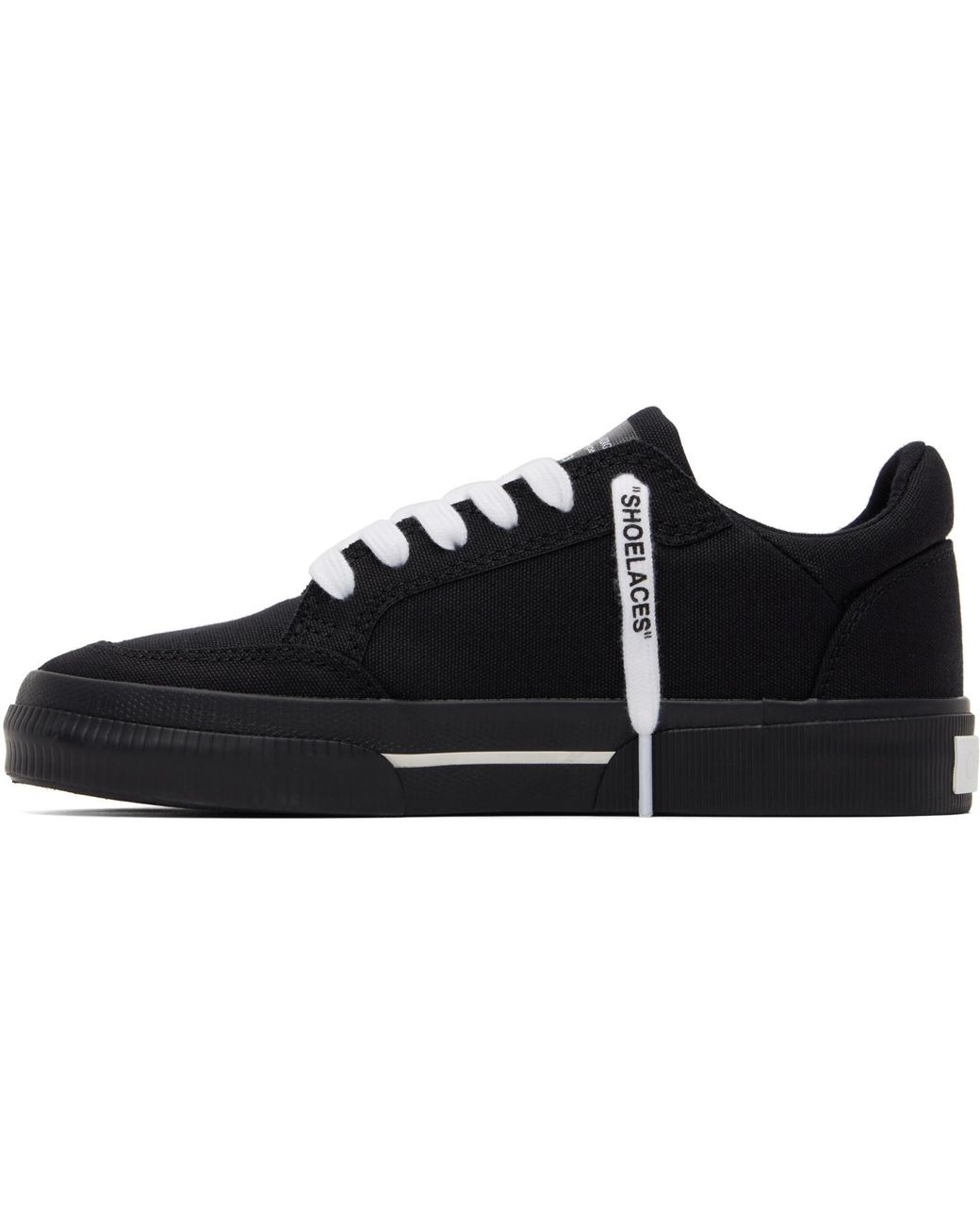 Off-White c/o Virgil Abloh Black Vulcanized Low Canvas Sneakers