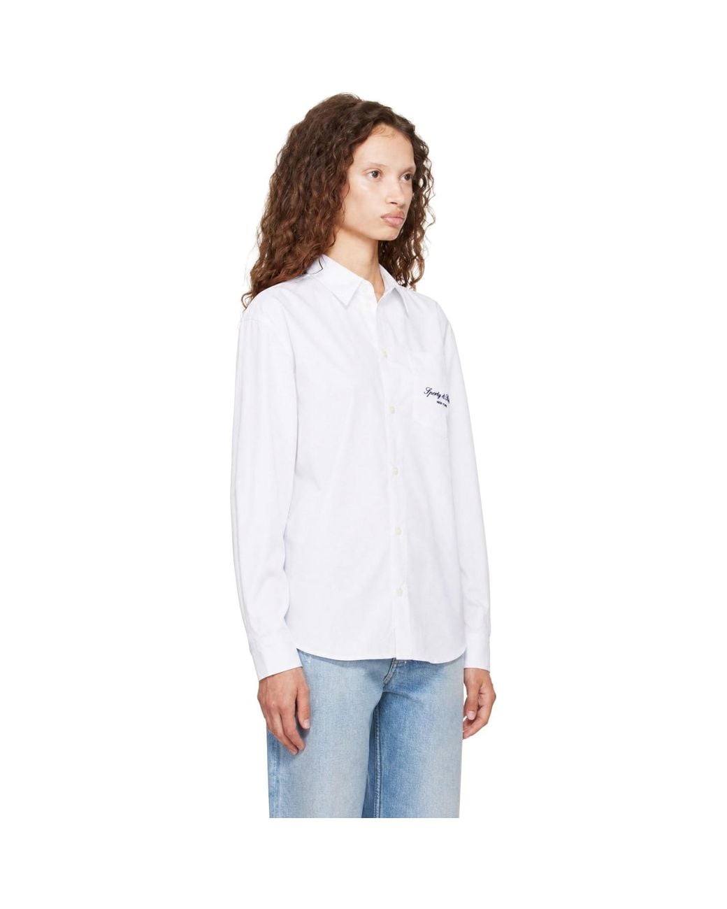 Sporty & Rich White Signature Ny Oversized Shirt