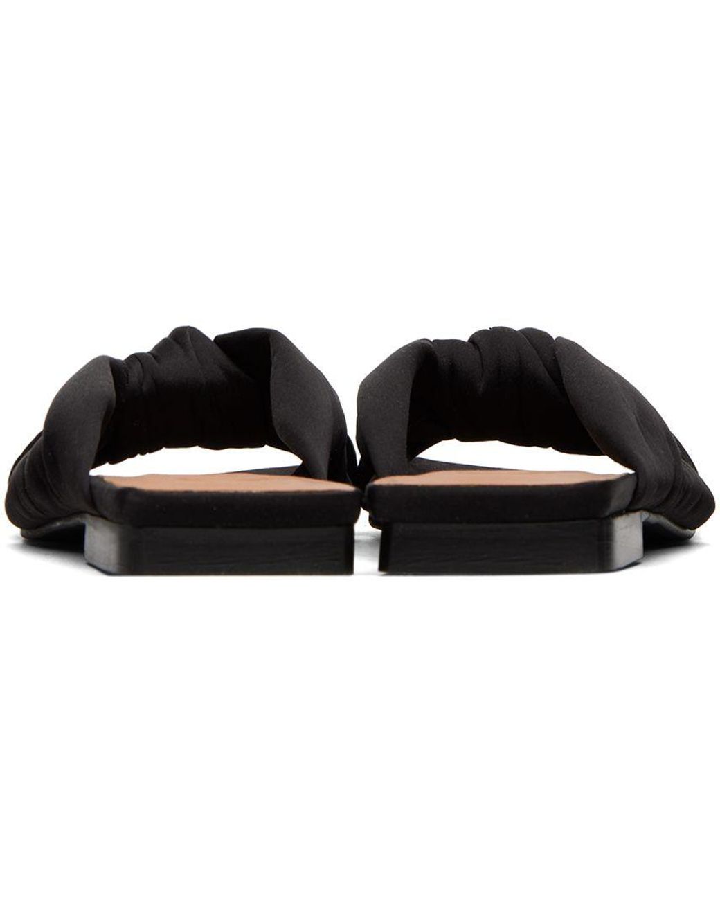 Ganni Black Soft Knot Mules | Lyst