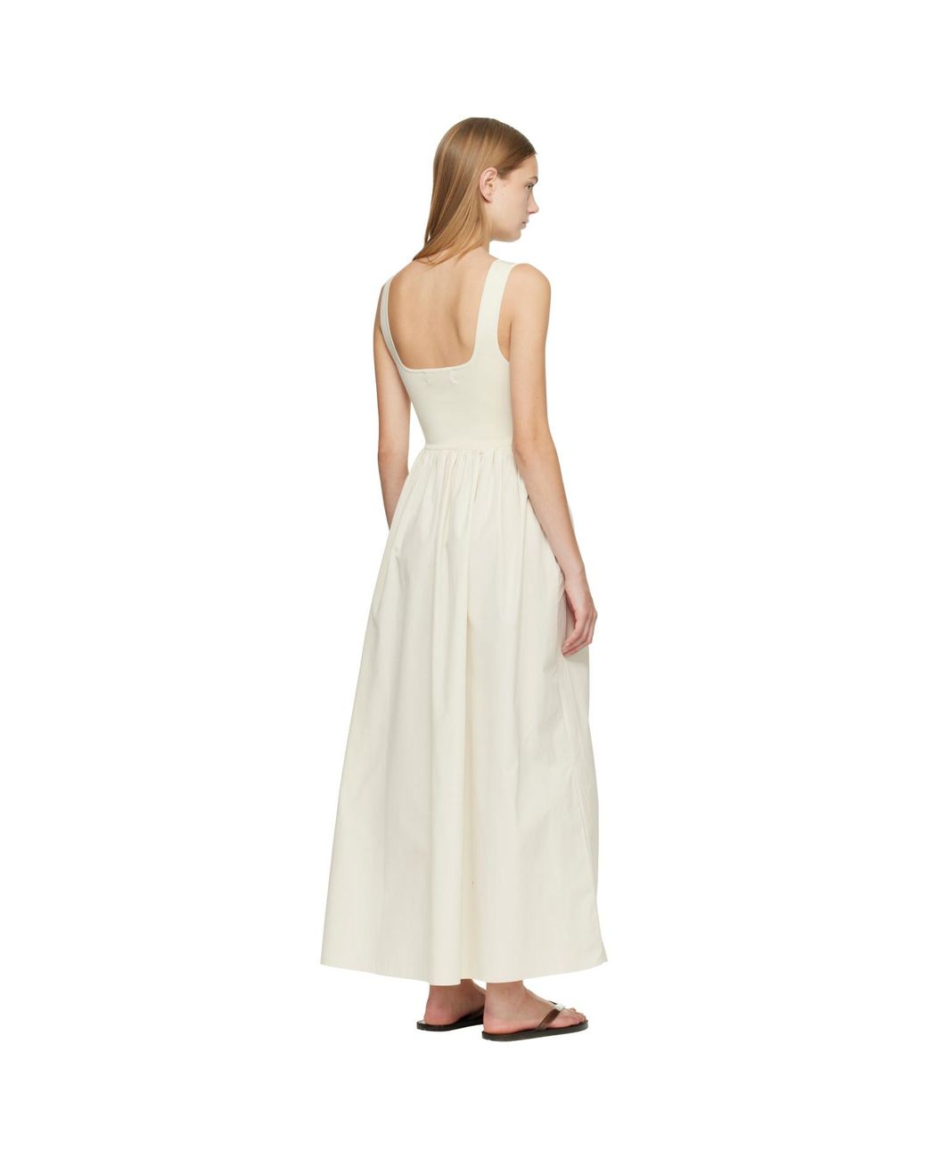 Matteau Black Off- Knit & Cotton Maxi Dress