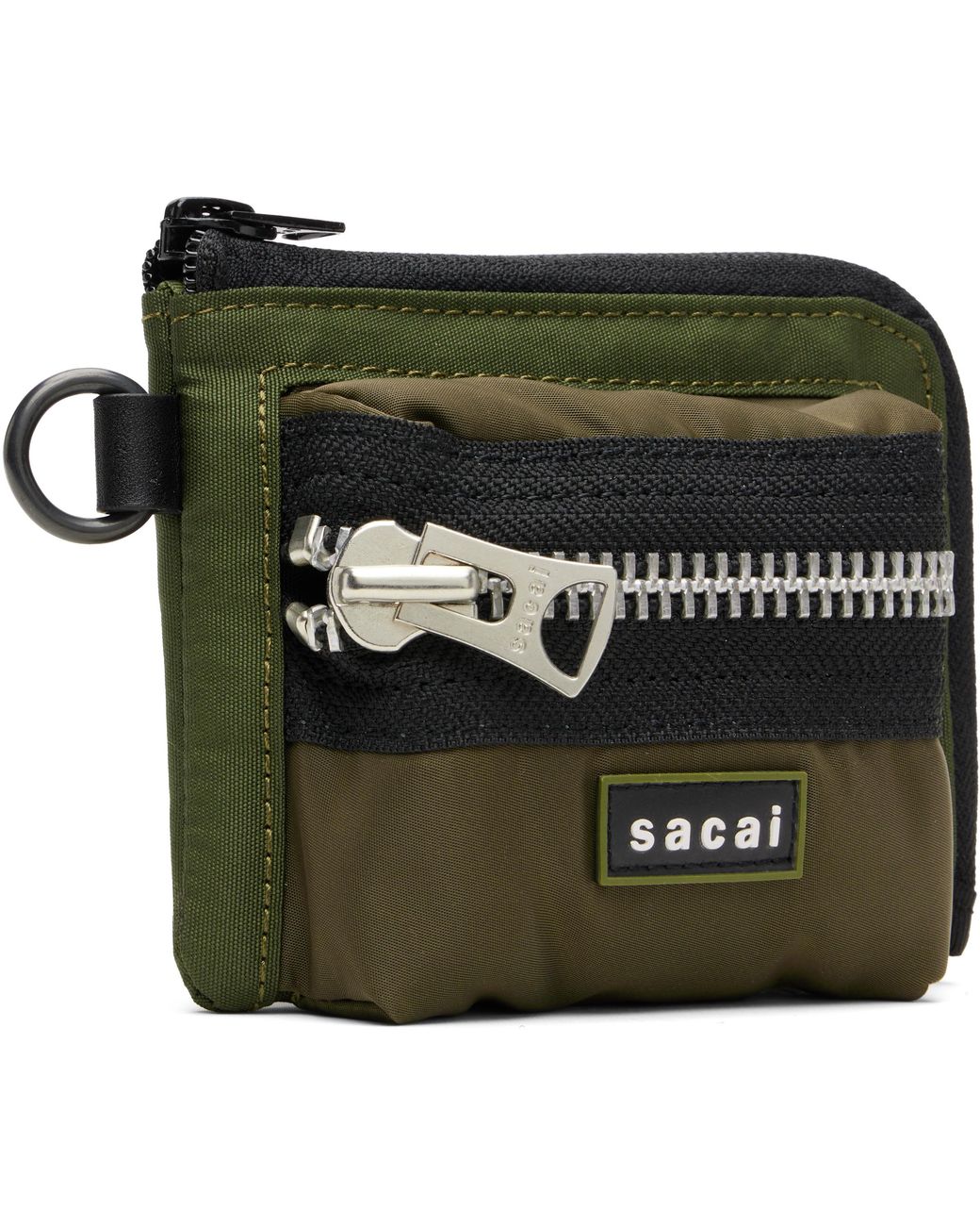 Sacai Green Khaki Pocket Fragment Pouch for men