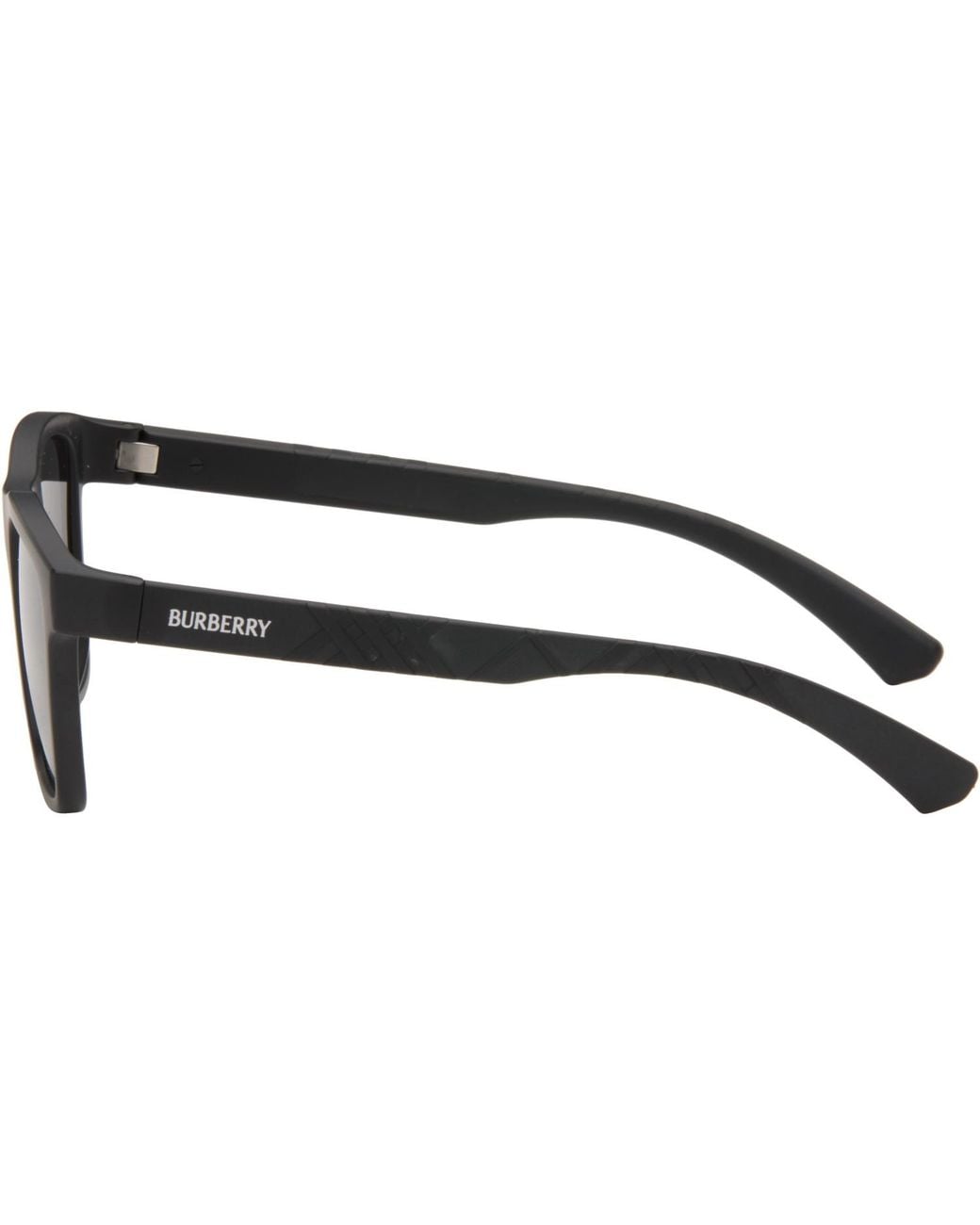 Burberry Gray Embossed Check Square Sunglasses for men