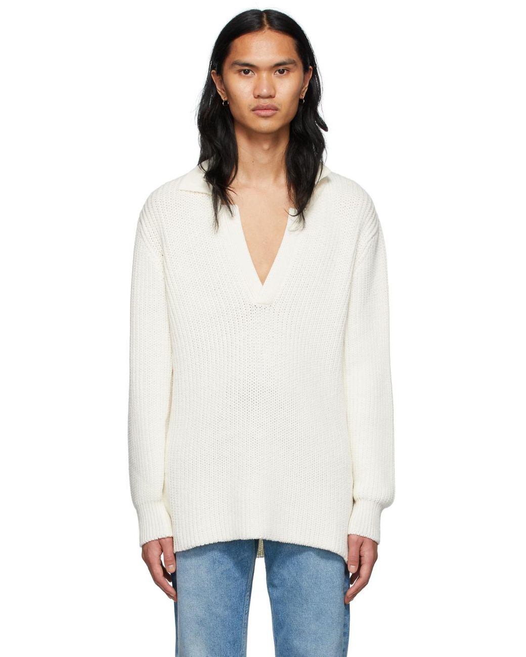 Séfr Wool Off-white Claude Sweater for Men | Lyst