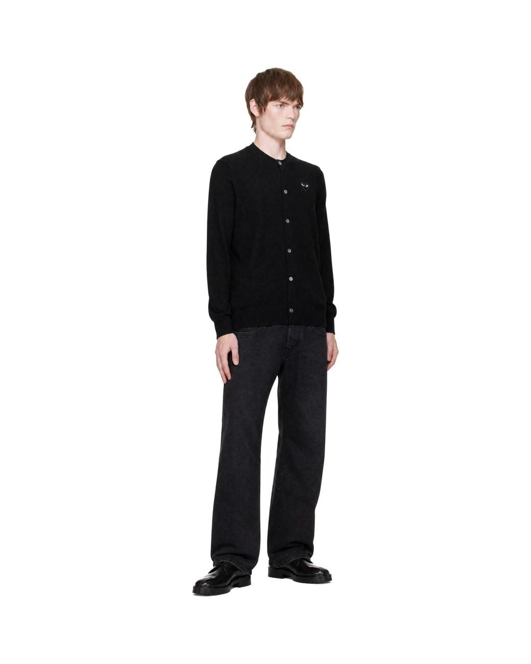 COMME DES GARÇONS PLAY Black Heart Emblem Round-Neck Cardigan for men