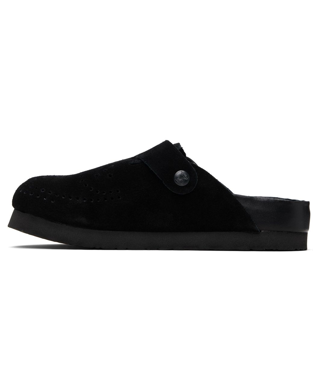 Needles Black Suede Clog Slip-On Loafers for men