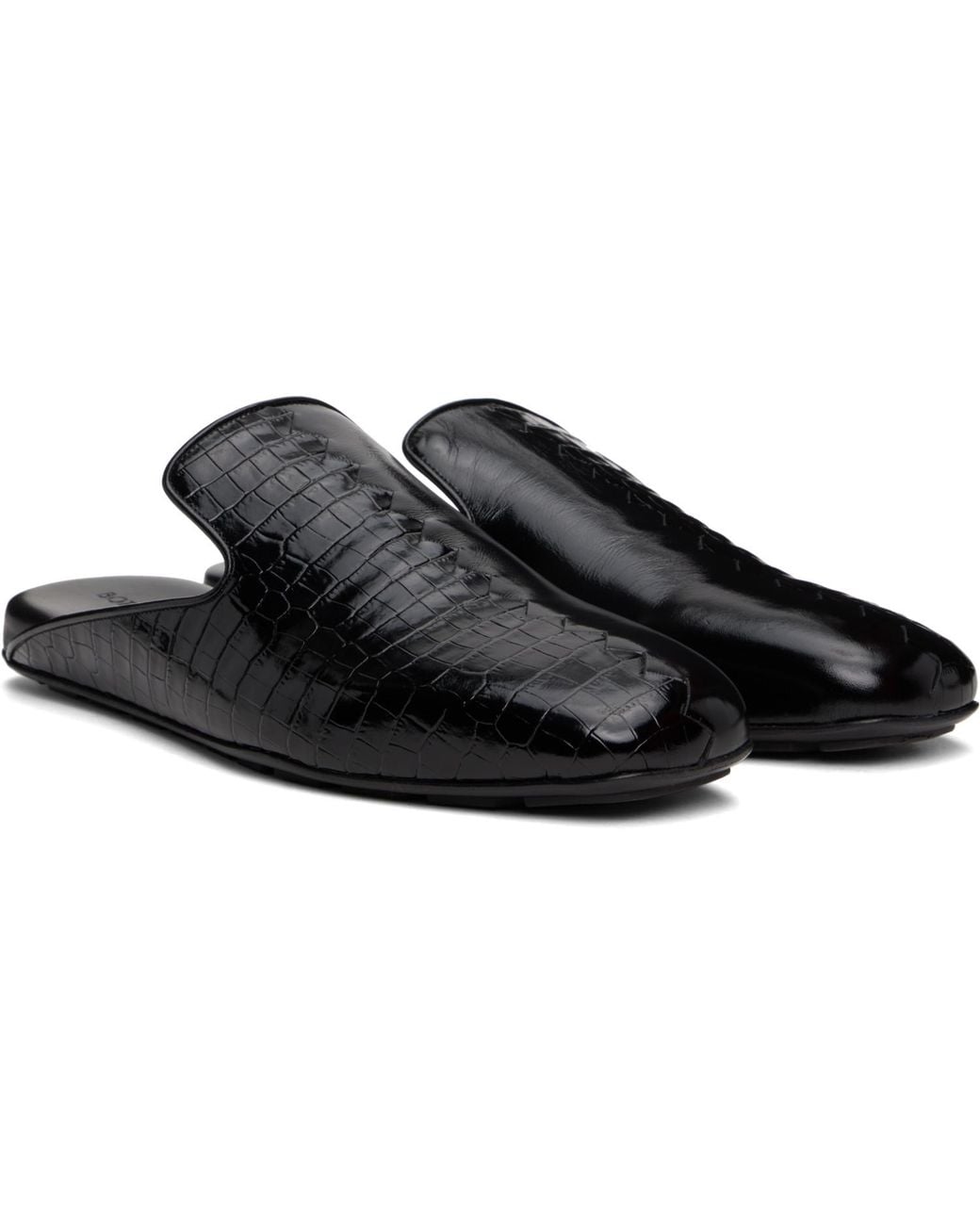 Bottega Veneta Black Roma Slippers for men