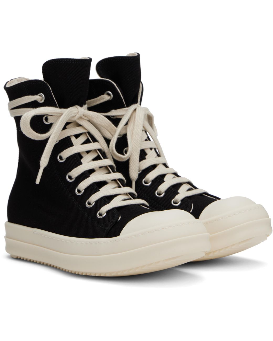 【RICK OWENS】ブラック Hollywood Overdyed Denim スニーカー Rick Owens Hollywood Overdyed Denim Sneakers in Black | Lyst