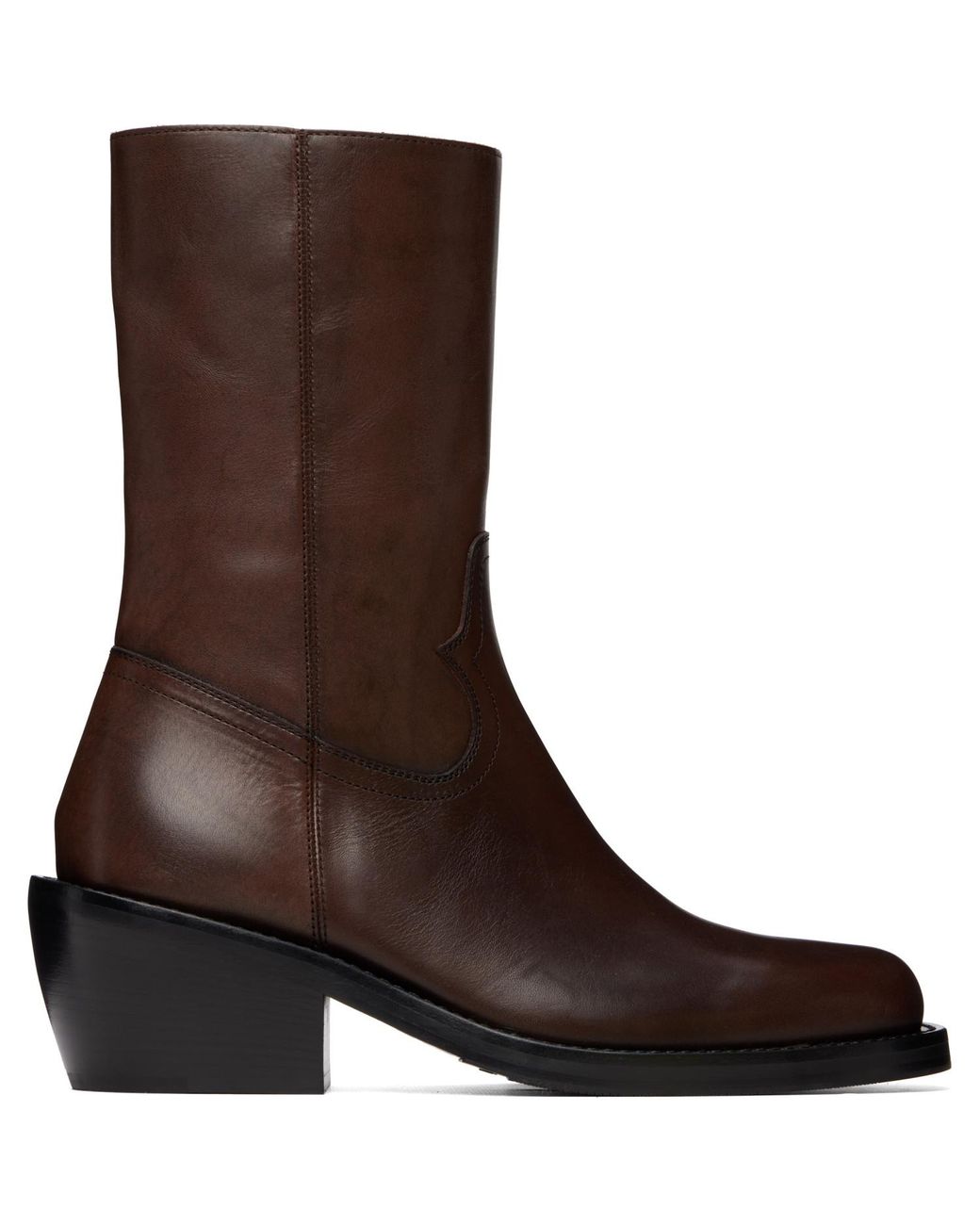 Dries Van Noten Brown High Leather Boots for men