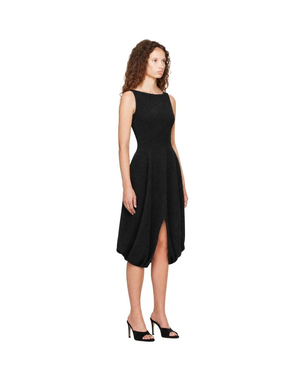 Proenza Schouler Black Sukki Draped Viscose Maxi Dress