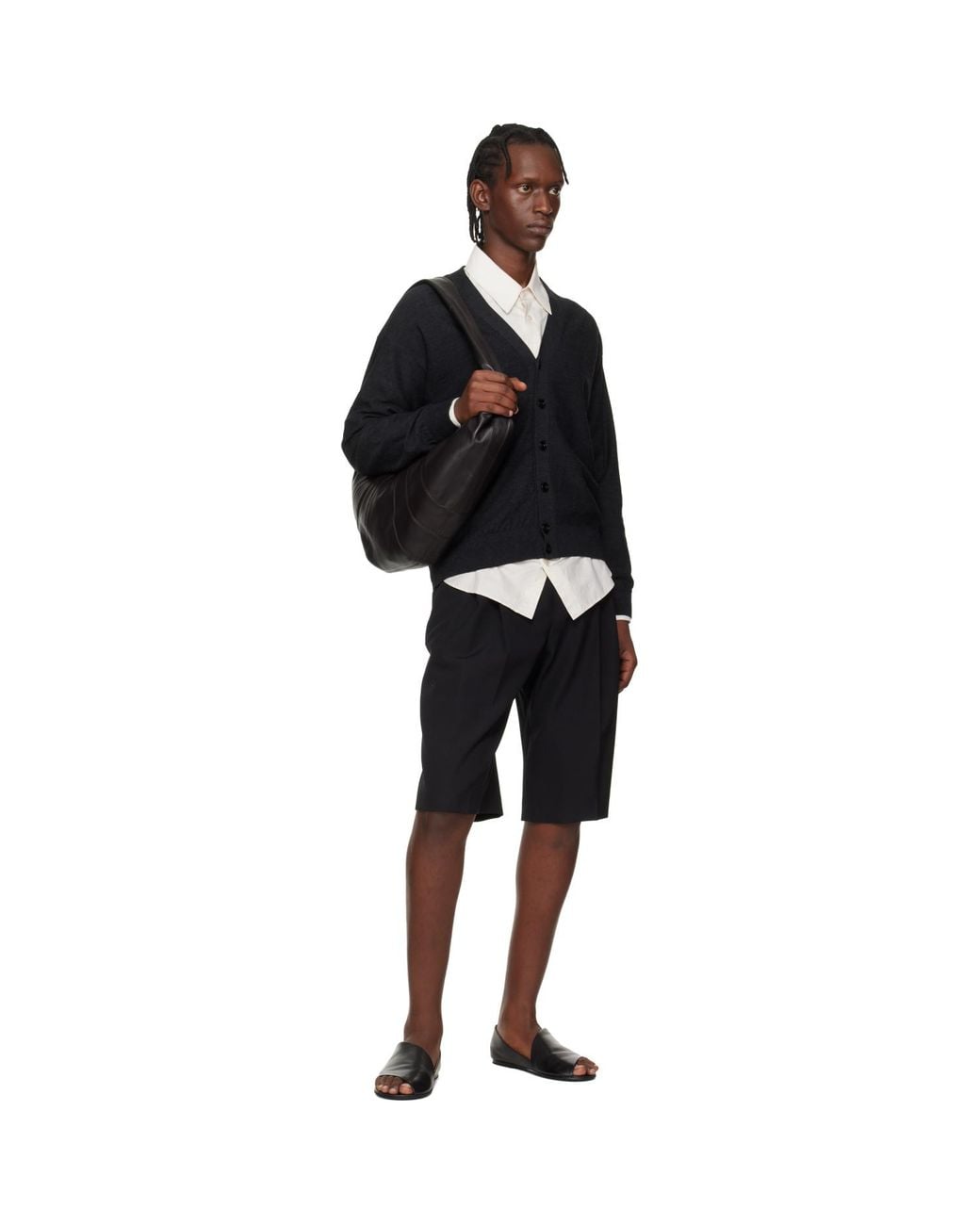 Lemaire Black Large Croissant Bag for men